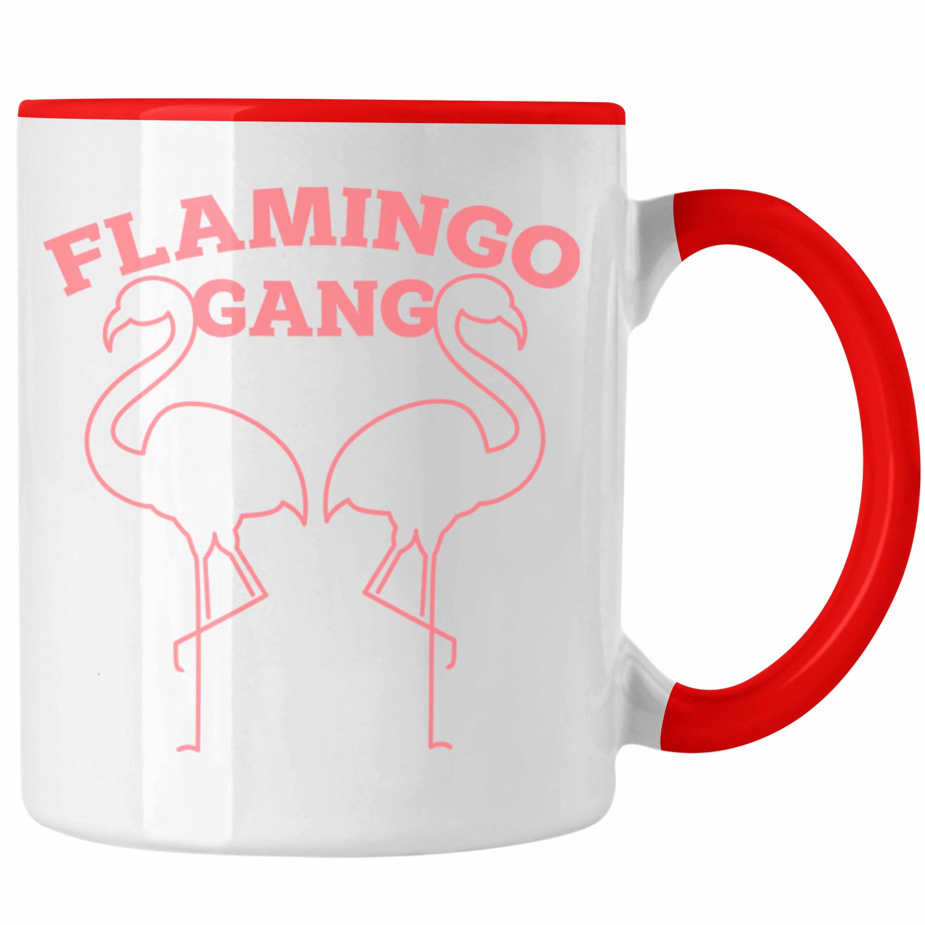 Trendation Tasse Pink Fla Tasse -Flamingo Flamingo-Fans Rot Trendation Geschenkidee Lustige