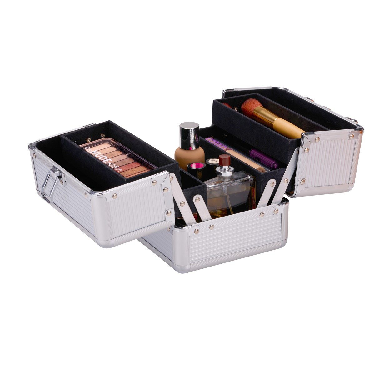 Touch of Beauty Kosmetikkoffer Touch of Beauty Makeup Koffer Silber – Bild 4 von 5