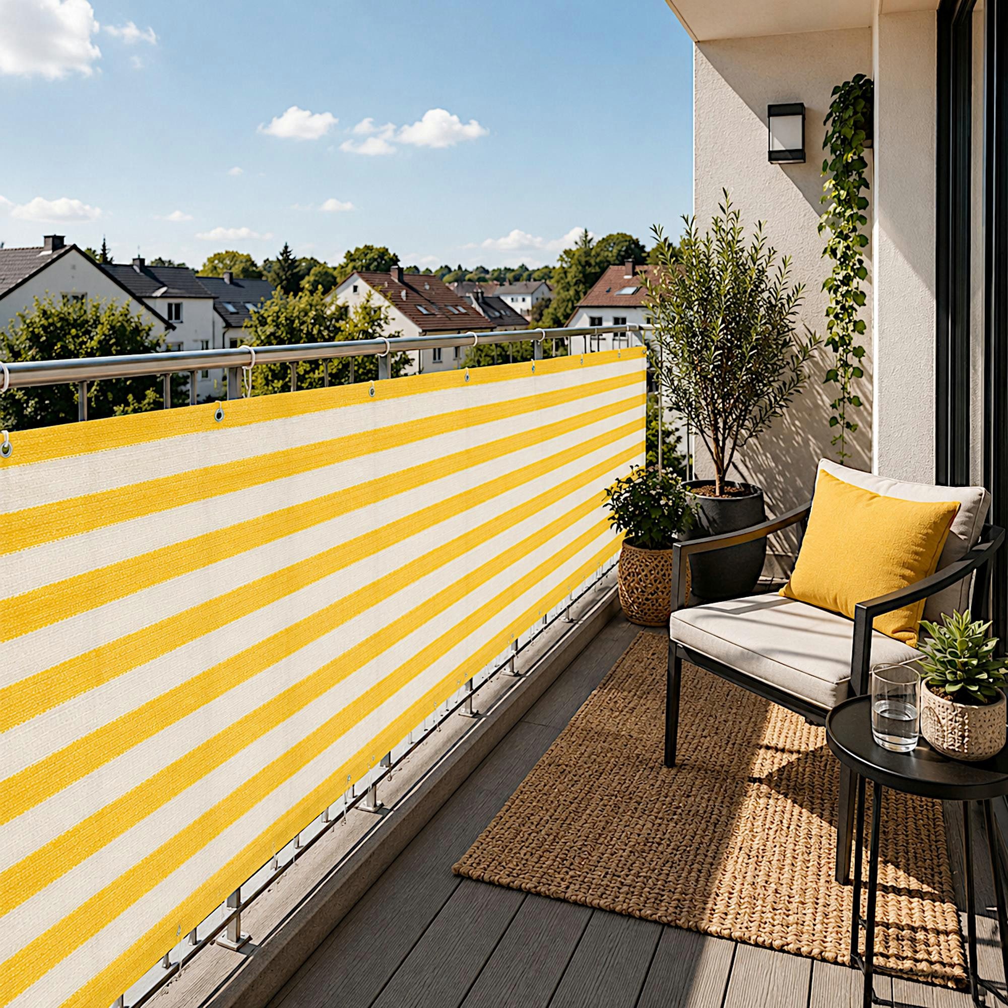 ESTEXO Sichtschutzzaunmatten Balkon Sichtschutz Bespannung Verkleidung 75 x 600 cm Wind Schutz ge – Bild 3 von 5
