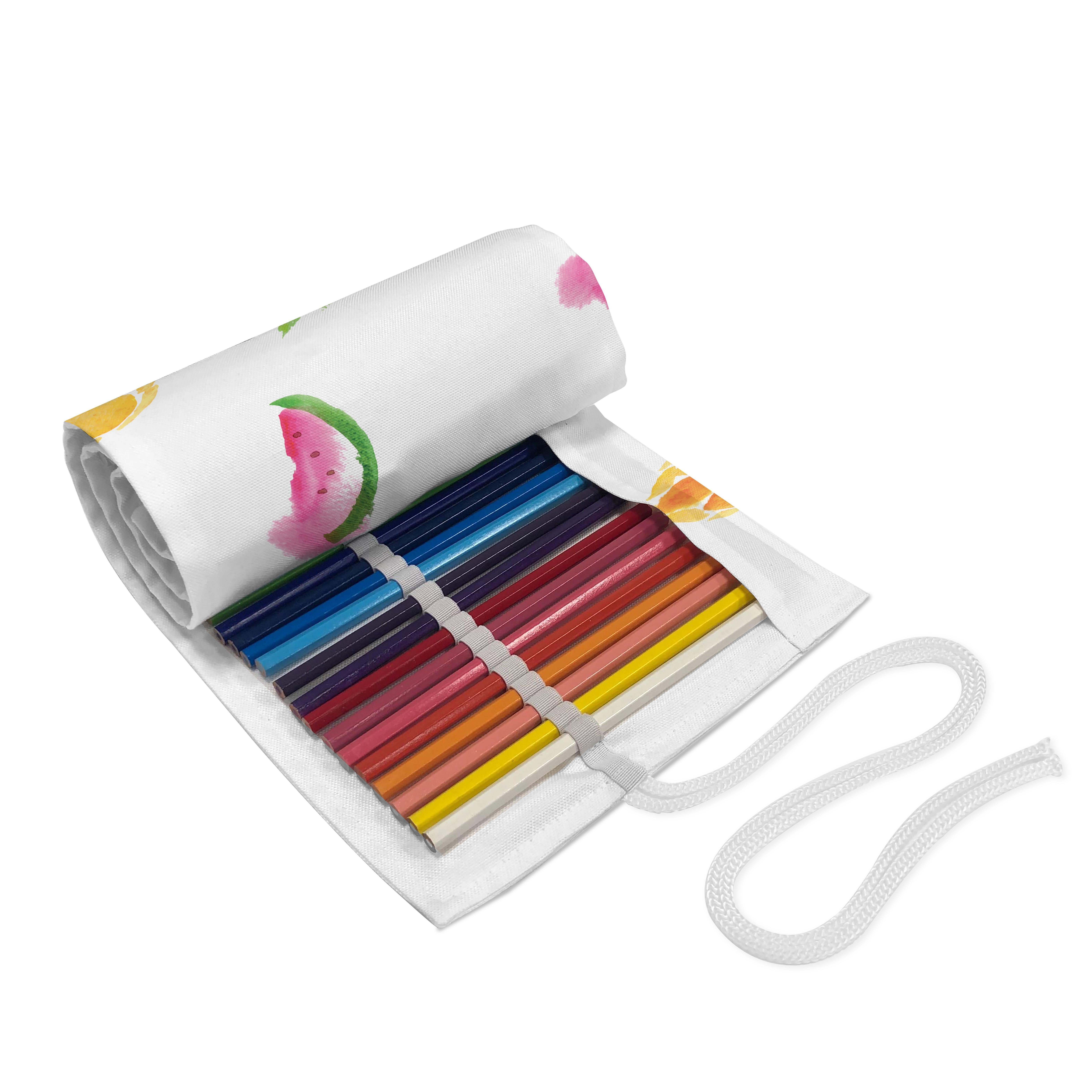 Tropisch und langlebig tragbar Organizer, Federmäppchen Mehrfarbig Stiftablage Pastell-Aquarell-Kunst Abakuhaus Segeltuch