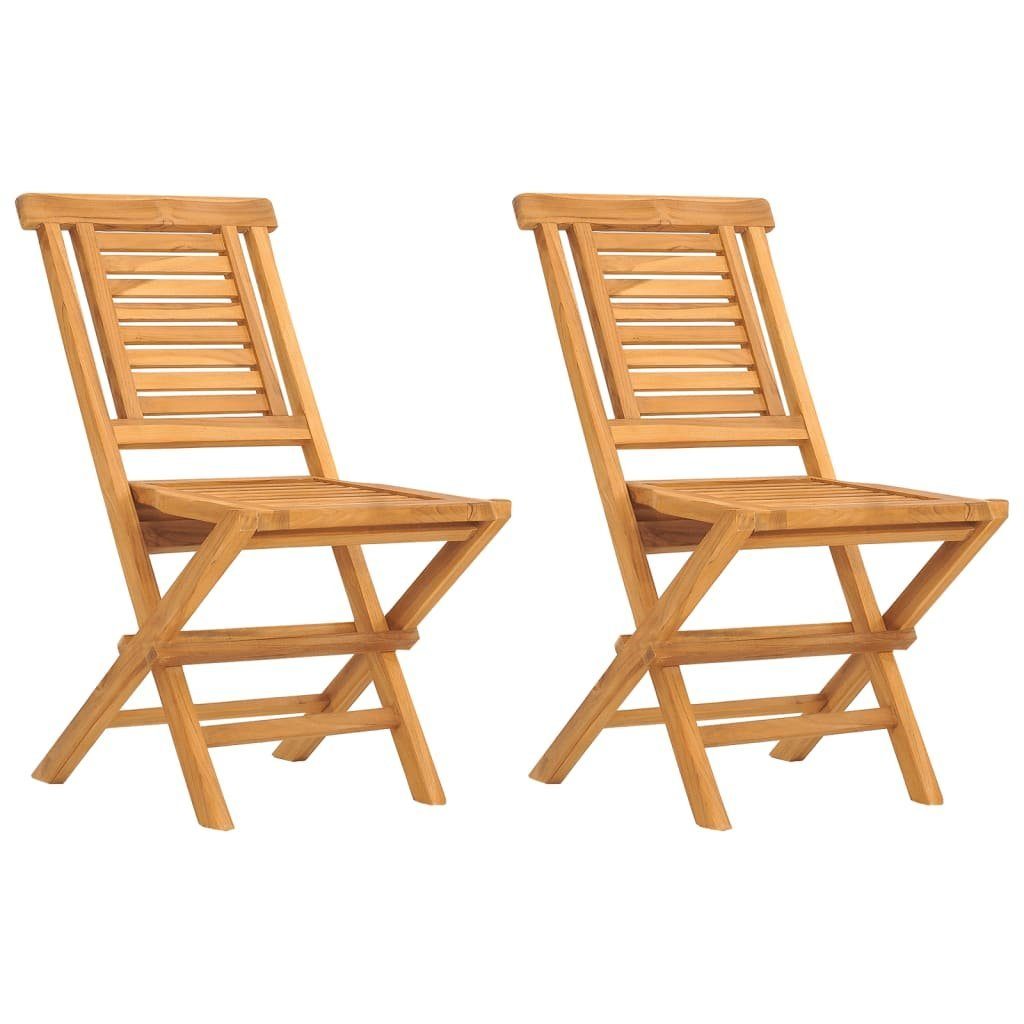 cm Klappbar 47x63x90 Massivholz Teak 2 Gartenstühle Gartenstuhl vidaXL Stk