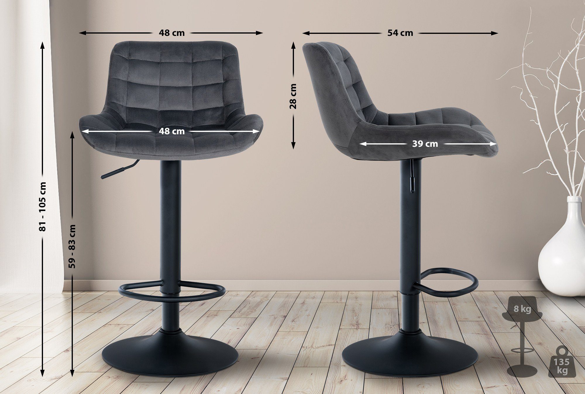 CLP Barhocker Tover, 360° drehbar und günstig online kaufen