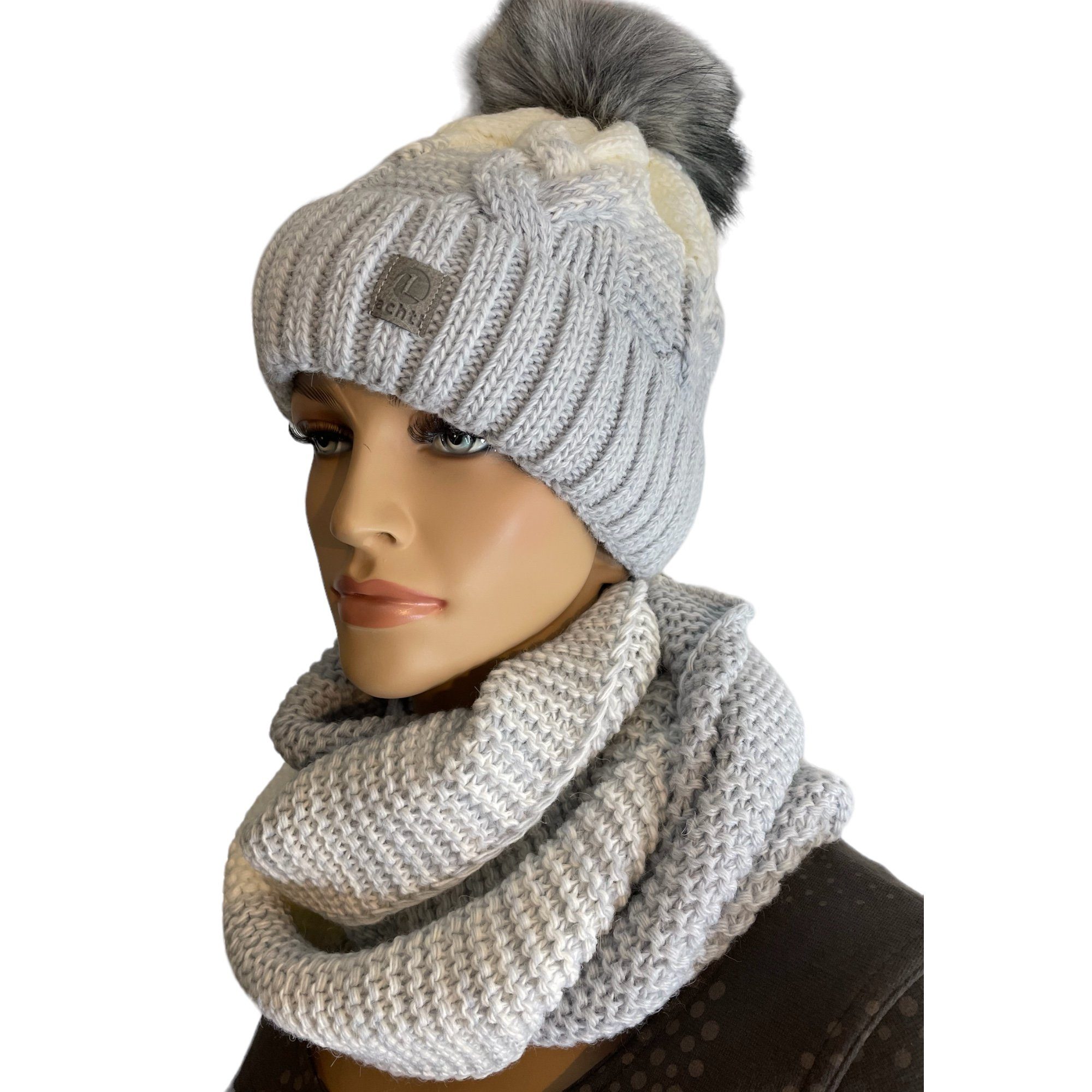 Taschen4life Bommelmütze Mütze & Schal Set achti 2469 (2er Set, Strickmütze günstig online kaufen