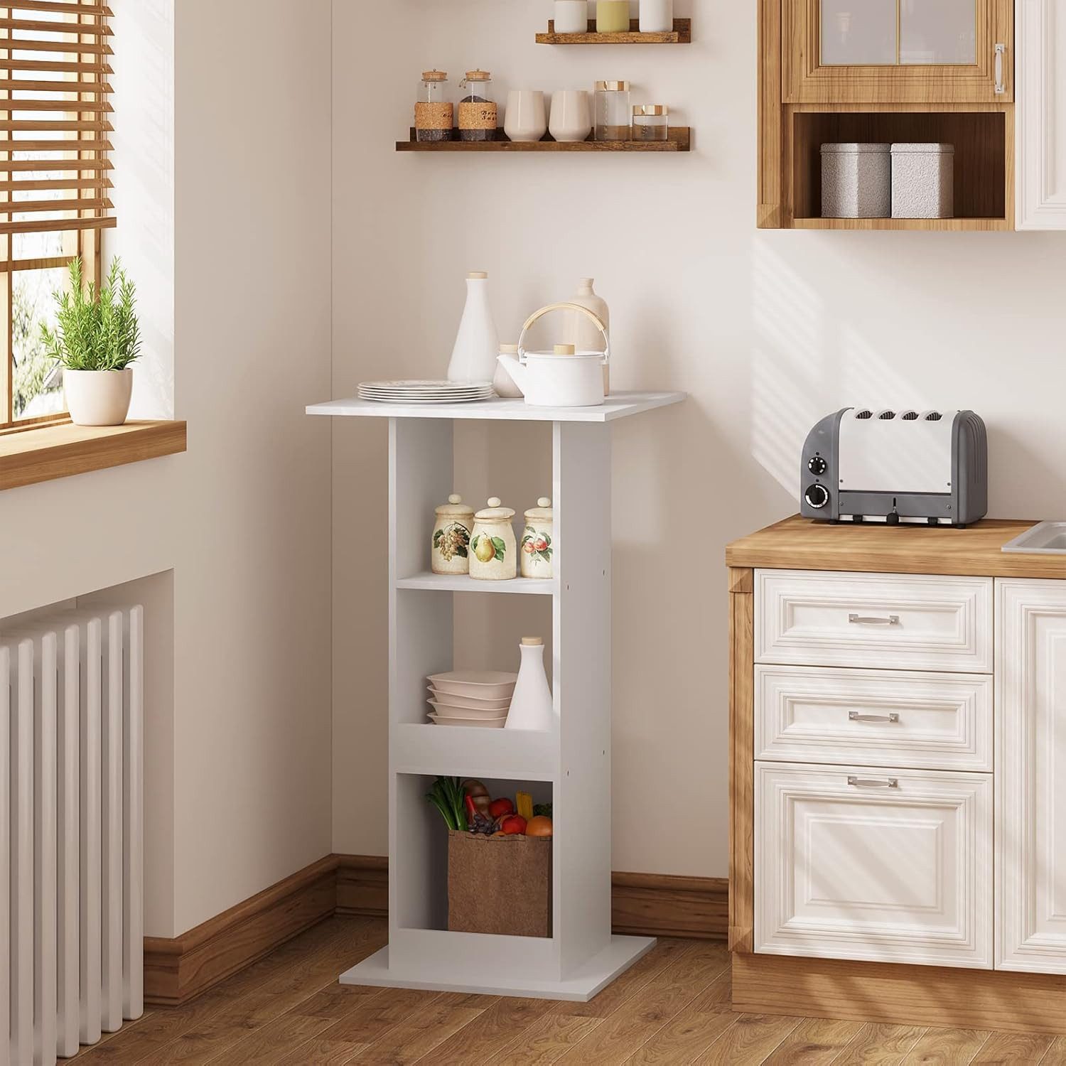 Woltu Bartisch (1-St), mit 3 Regalfächern, aus Holzwerkstoff günstig online kaufen