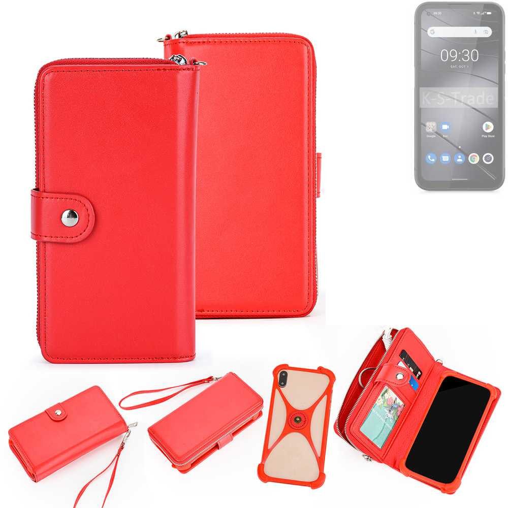 K-S-Trade Handyhülle für Gigaset GX6 Pro, 2in1 Schutzhülle Portemonnee Handyhülle mit Bumper Hülle Case