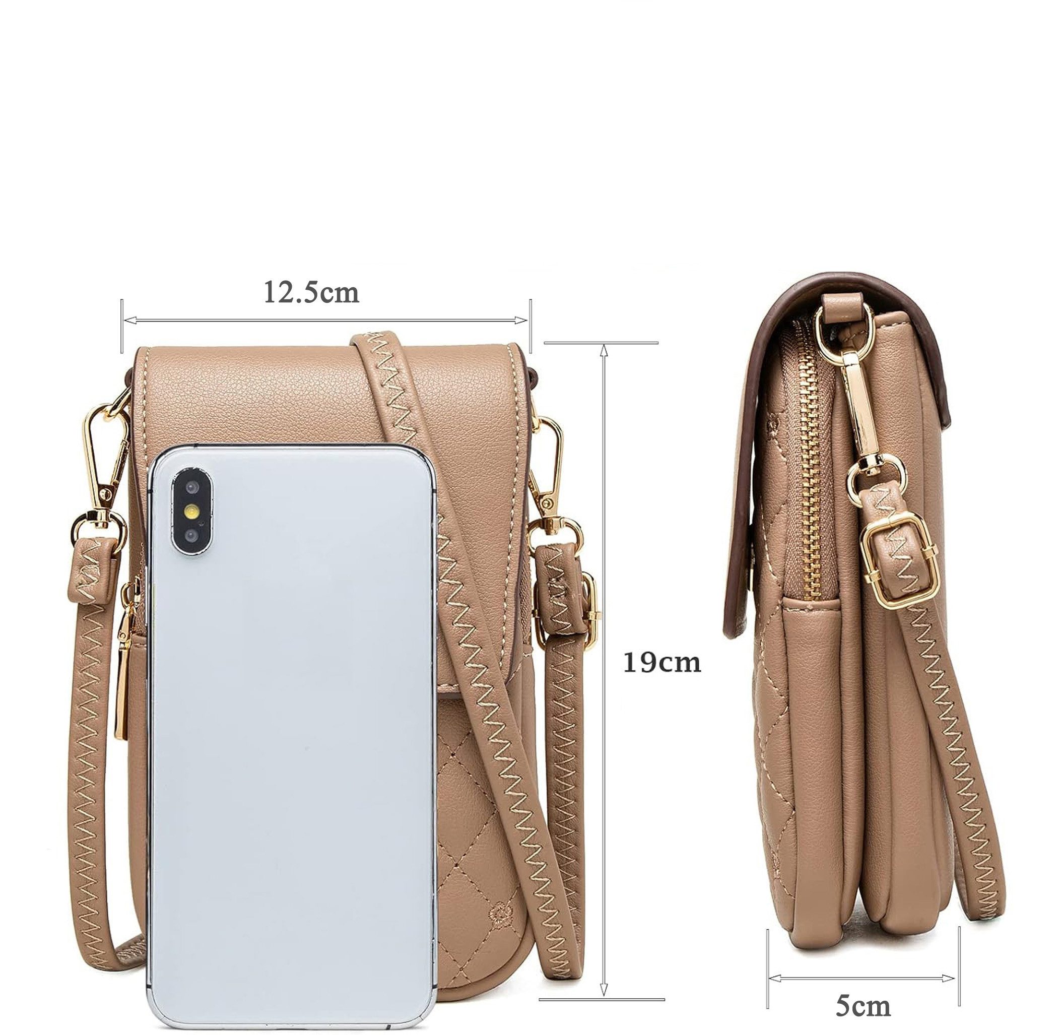 Zaewry Umhängetasche Umhängetasche Handytasche zum Umhängen, Crossbody-Tasche, Cross-Body Schultertasche mit Verstellbar Abnehmbar Schultergurt – Bild 5 von 5