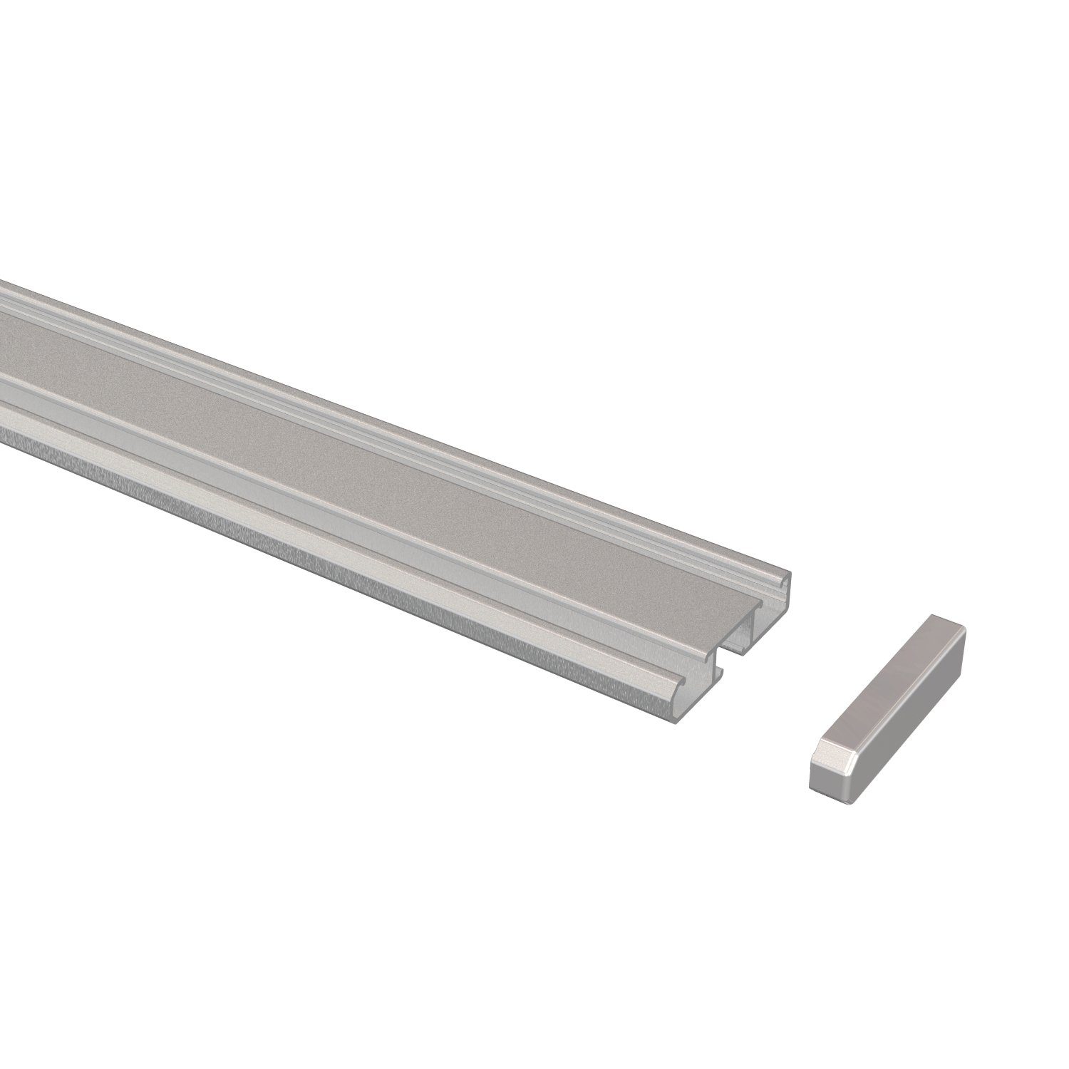INTERDECO Gardinenschiene Slimline, 1- / 2-läufige Ausführung, Silbergrau