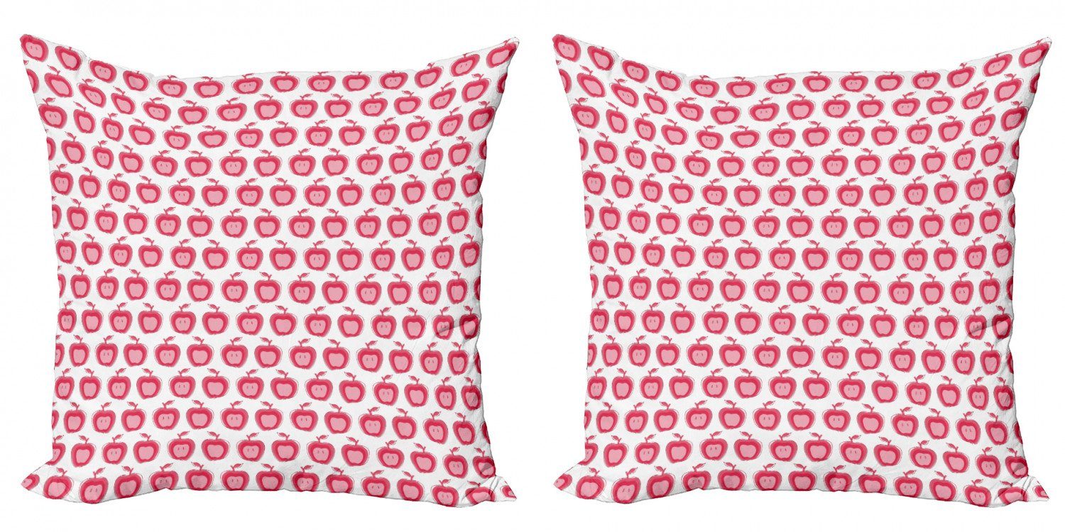 Kissenbezüge Modern Accent Doppelseitiger rosa Abakuhaus Doodle Digitaldruck, Stück), (2 Apfel Mädchen-Muster
