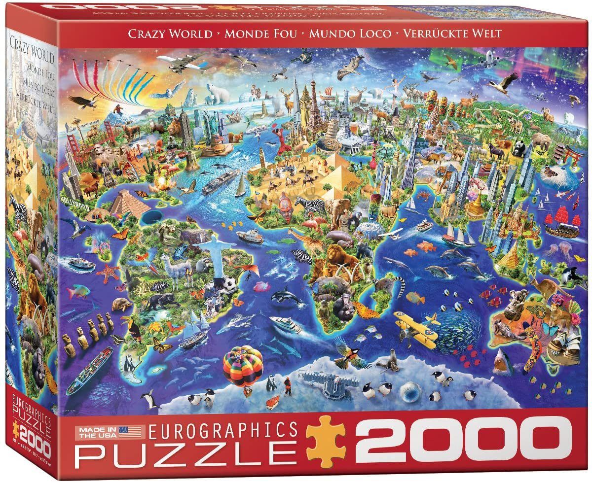 Puzzle 2000 Teile Puzzle - Puzzle - Verrückte Welt - Wimmelbild, Puzzleteile