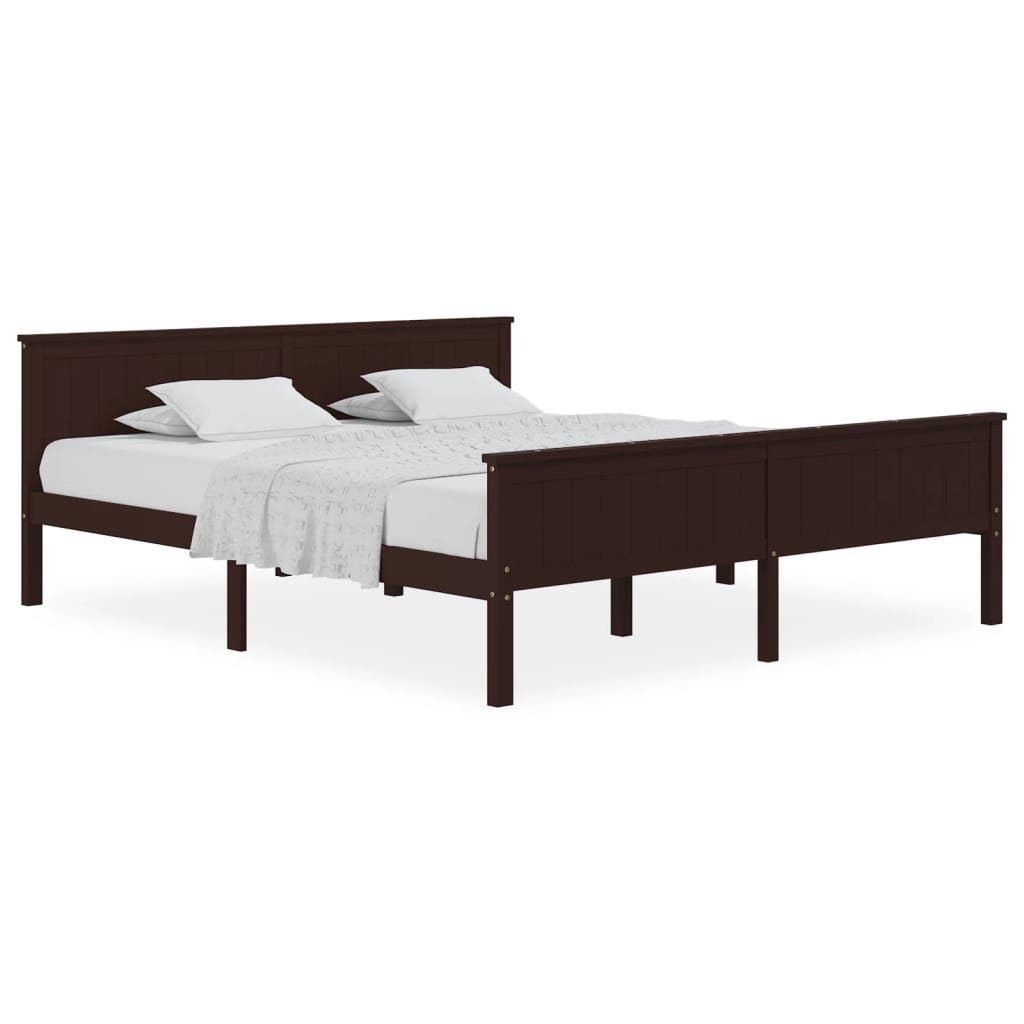 furnicato Bettgestell Massivholzbett Dunkelbraun Kiefer 200x200 cm (1-tlg) günstig online kaufen