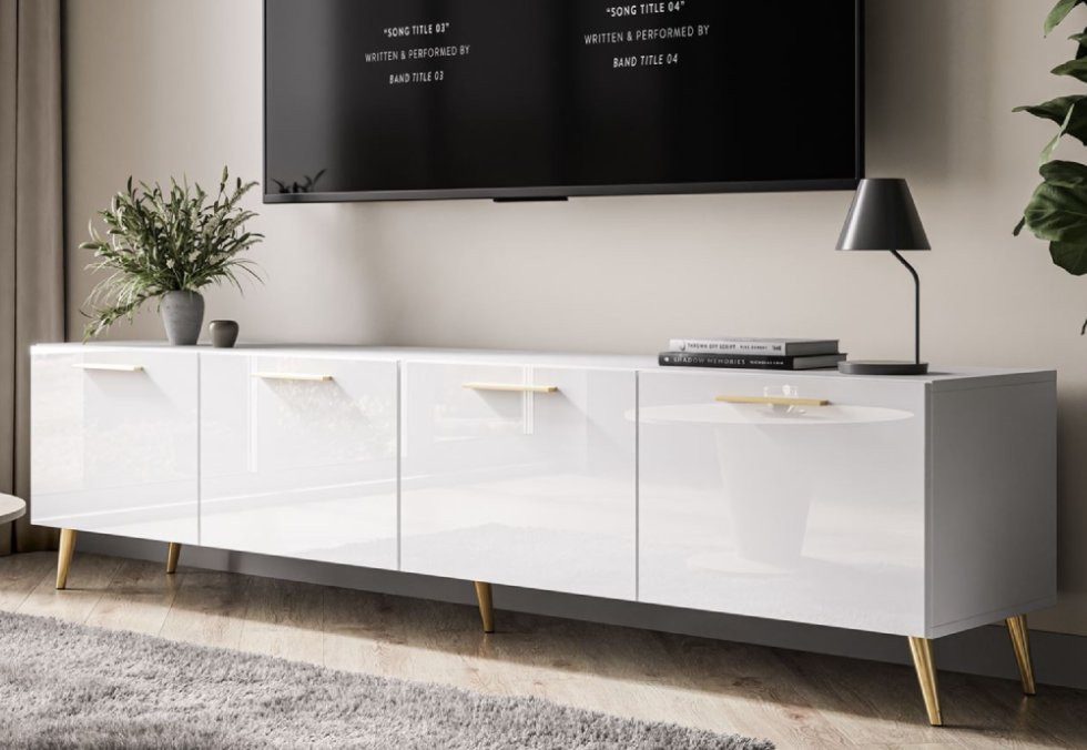ALLHOUSE24 TV-Schrank LOGANTE 200 cm weiß günstig online kaufen