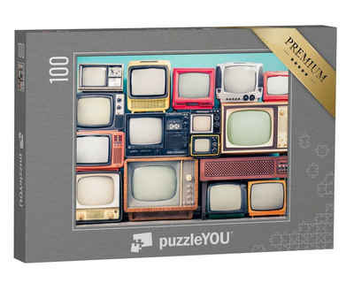 puzzleYOU Puzzle Retro-TV-Geräte aus dem vergangenen Jahrhundert, 100 Puzzleteile, puzzleYOU-Kollektionen Nostalgie