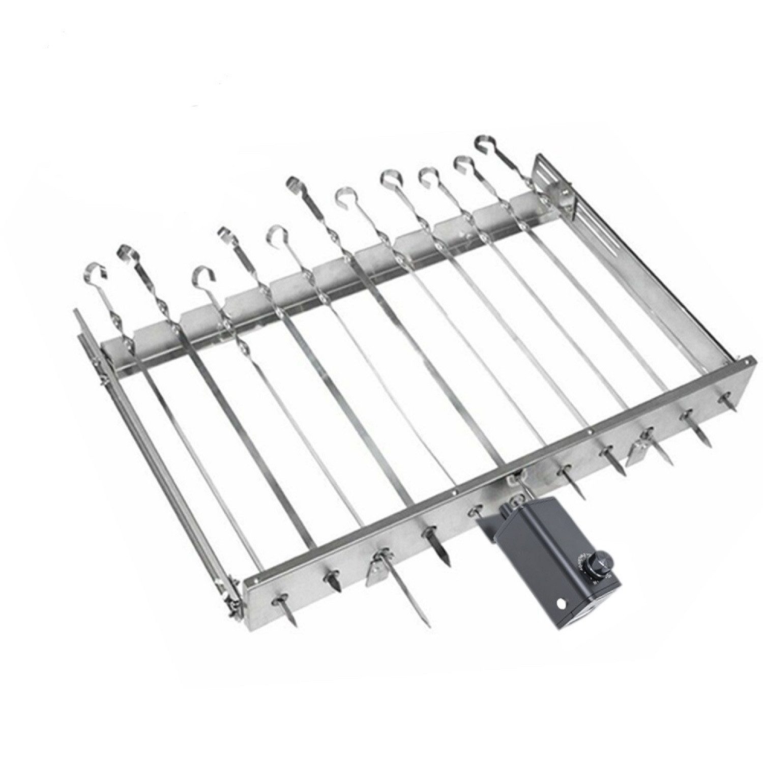 Olymp Handels GmbH Drehspieß Mangal Drehspießaufsatz für 11 Schaschlik Spieße Edelstahlmotor 240V