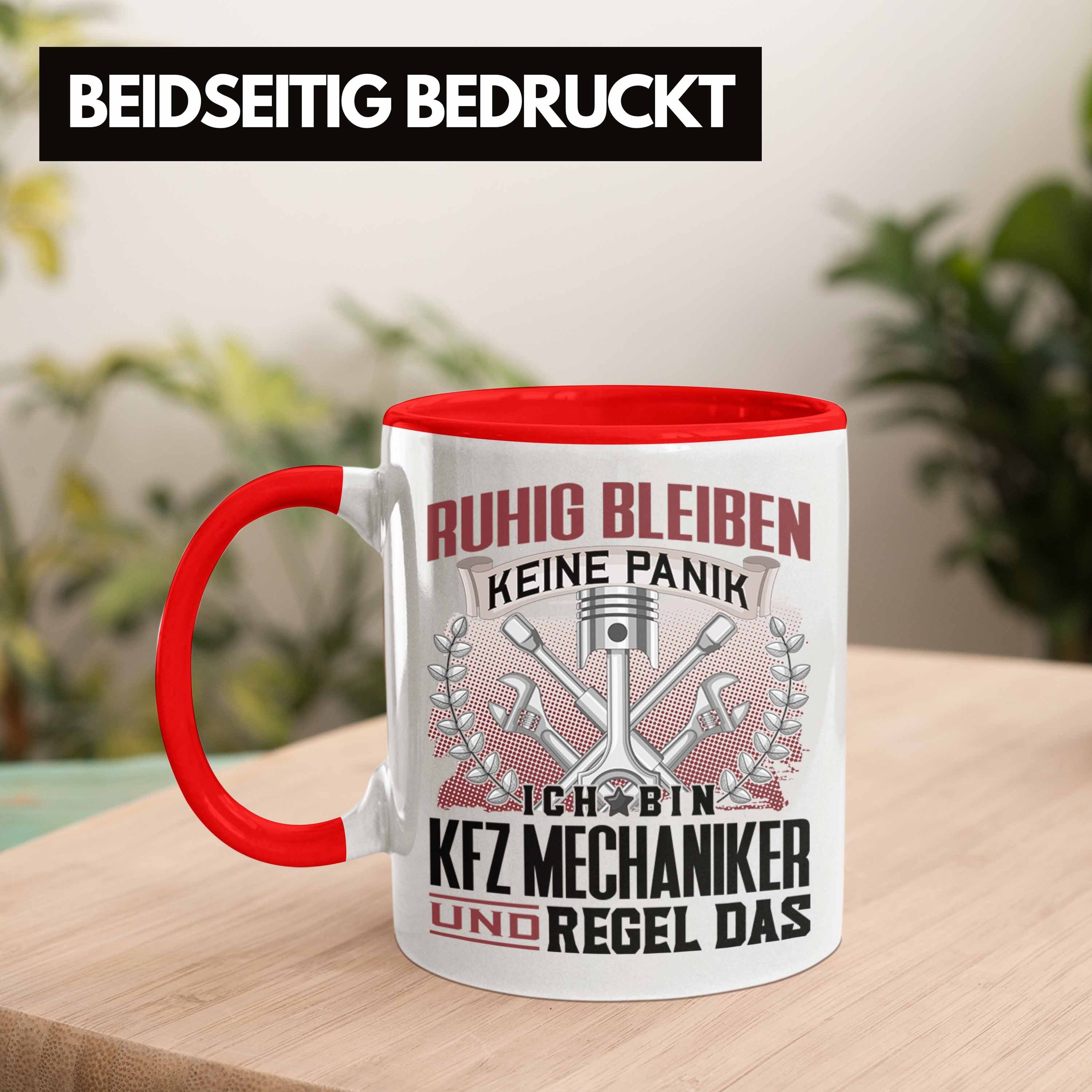 Männer Mechaniker Trendation Spruch KFZ - Lustiger Geschenk Ruhi Tasse Rot Trendation Tasse