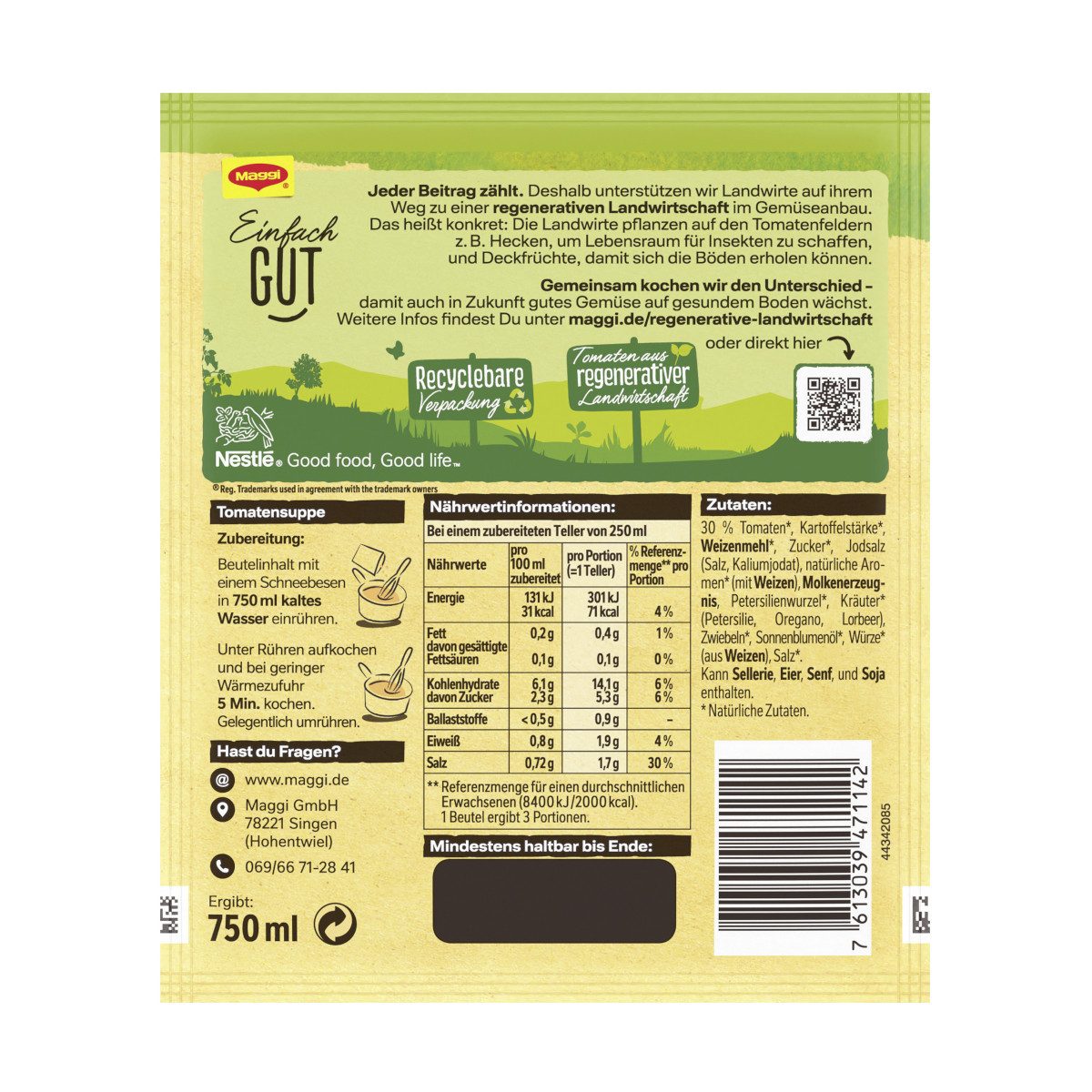 MAGGI Gewürz, Maggi Guten Appetit Fruchtige Tomatensuppe Toscana ergibt 750ml 69g