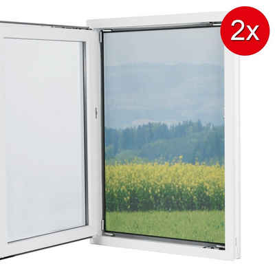 Insektenschutzplissee »Moskitonetz Fenster«, EASYmaxx, Magnetbefestigung, 150x130 Schwarz 2er-Set