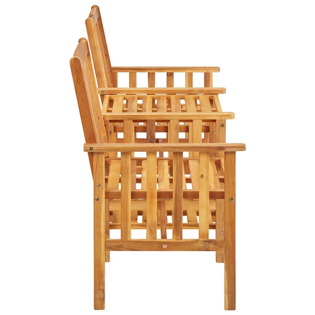 vidaXL Gartenlounge-Set Gartenstühle mit Teetisch 159x61x92 cm Massivholz, (2-tlg)