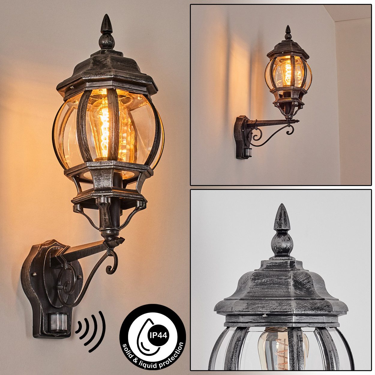 hofstein Außen-Wandleuchte Außenwandlampe aus Metall/Kunststoff in Schwarz/ günstig online kaufen