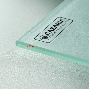Casaria Gartentisch (1-St), Polyrattan 190x90x74 cm mit Ablage Sicherheits Glasplatte