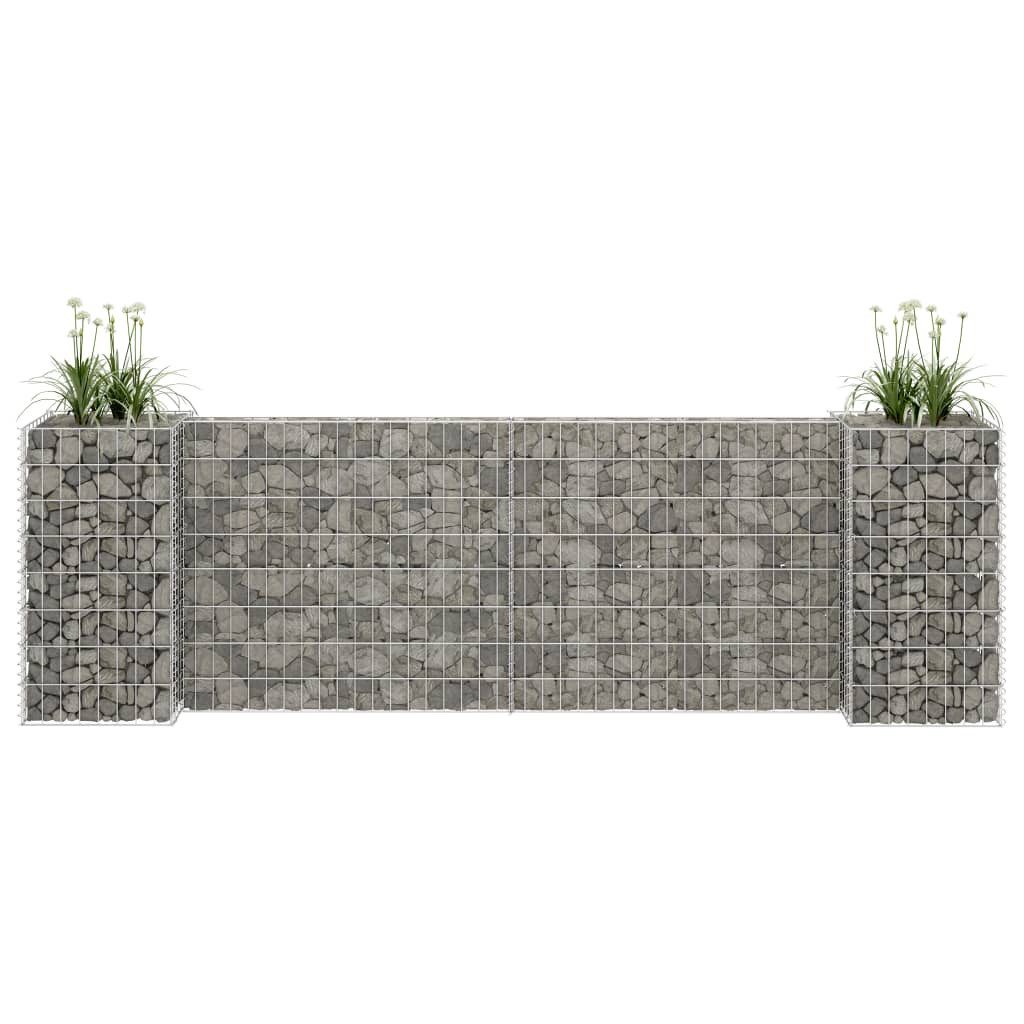 vidaXL Hochbeet 260 x 40 x 80 cm H-förmiger Gabionen-Pflanzkorb Stahldraht 260x40x80 c