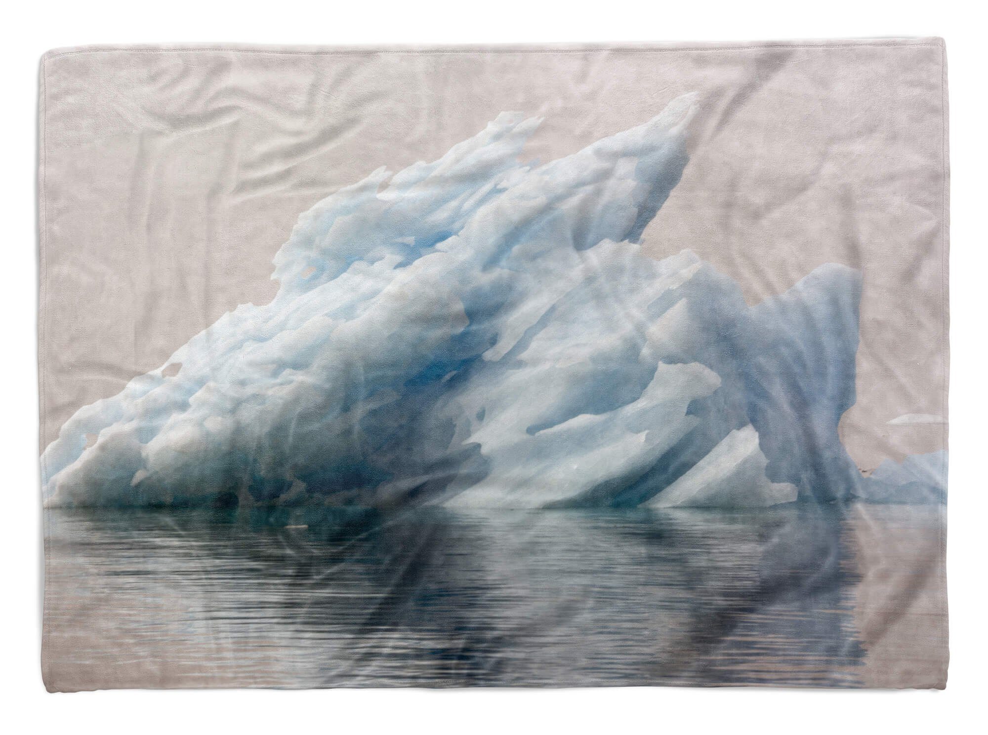 Sinus Art Handtücher Handtuch Strandhandtuch Saunatuch Kuscheldecke mit Fotomotiv Eisberg Eis Wasser, Baumwolle-Polyester-Mix (1-St), Handtuch