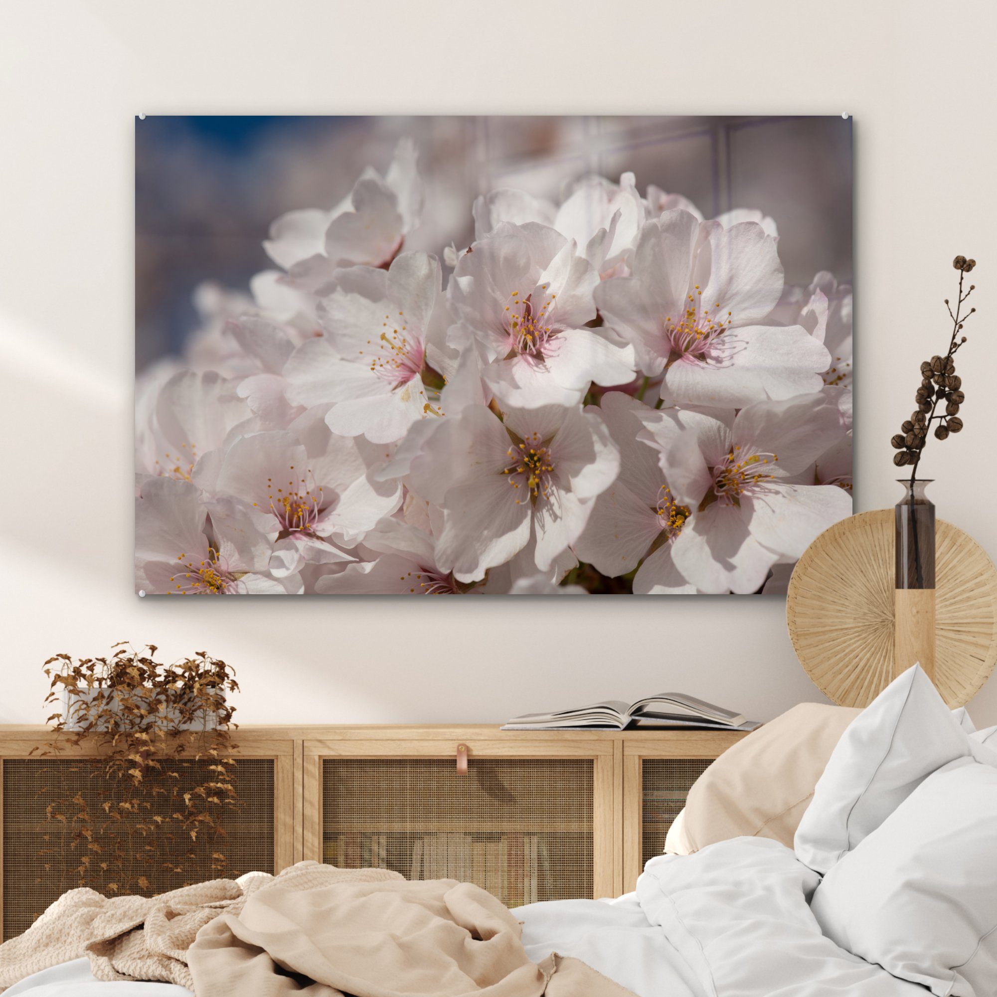 Blüte, Blumen St), (1 Wohnzimmer MuchoWow Schlafzimmer Sonne Acrylglasbilder Acrylglasbild - & -