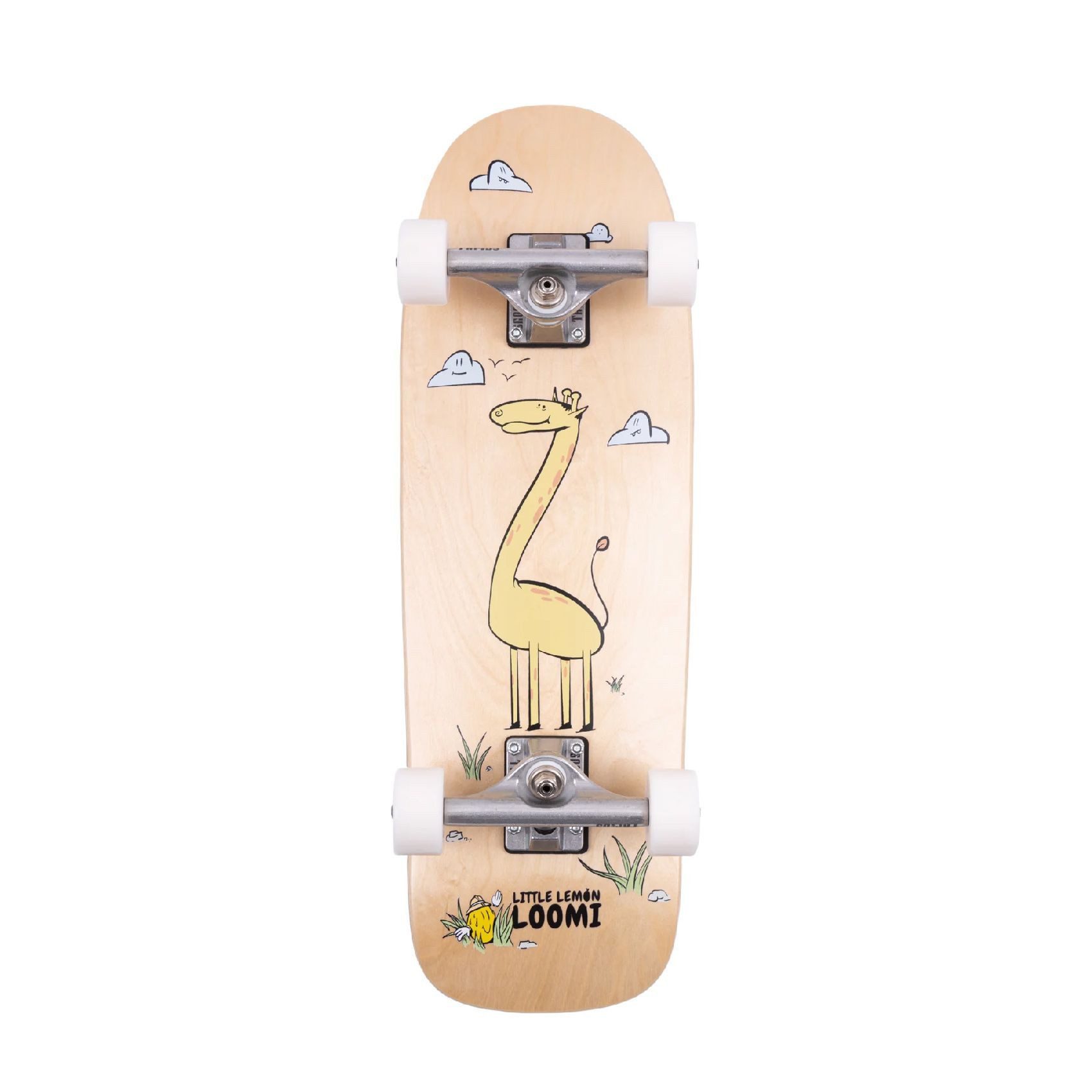 Little Lemon Loomi Skateboard Kinderskateboard Cruiser 24.75", für Kinder ab 3 Jahre, mit Kork-Griptape