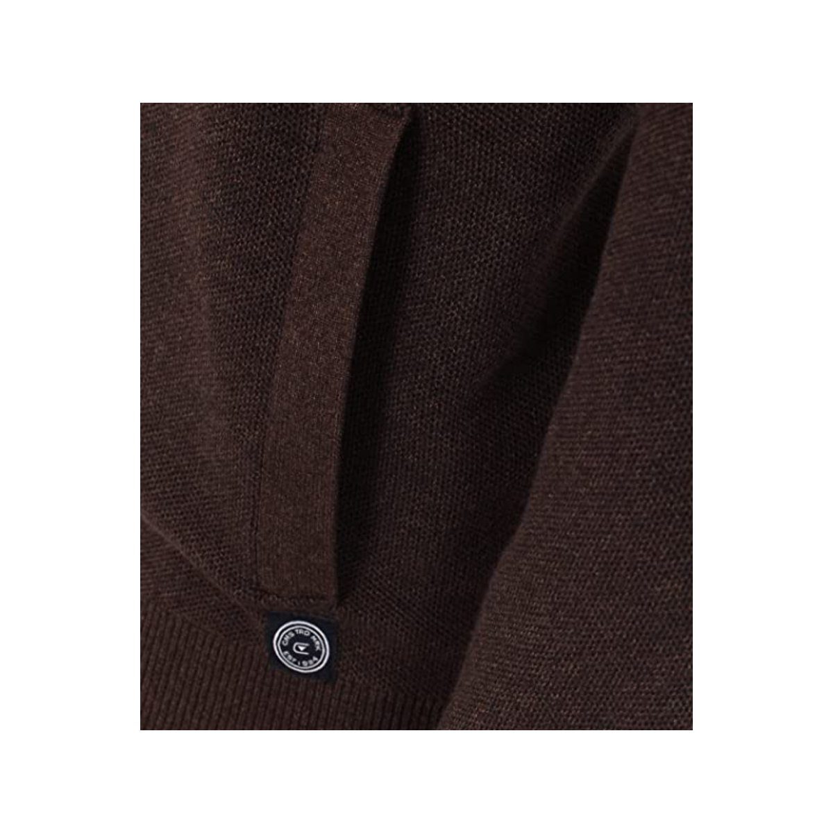 passform textil V-Ausschnitt-Pullover beige VENTI Schoko (1-tlg)
