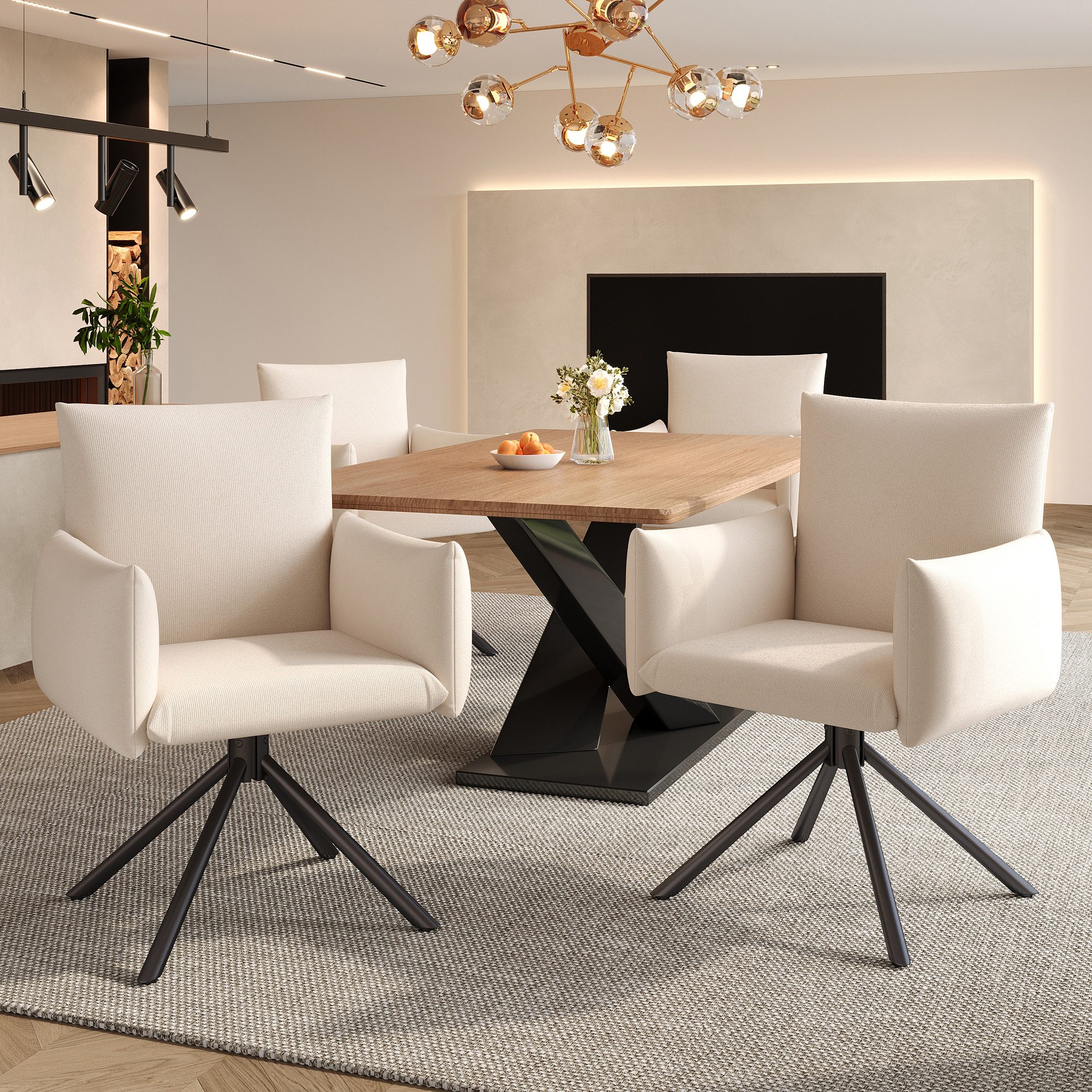 KLAM HOME Esszimmerstuhl Stuhlset Moderner 360° günstig online kaufen
