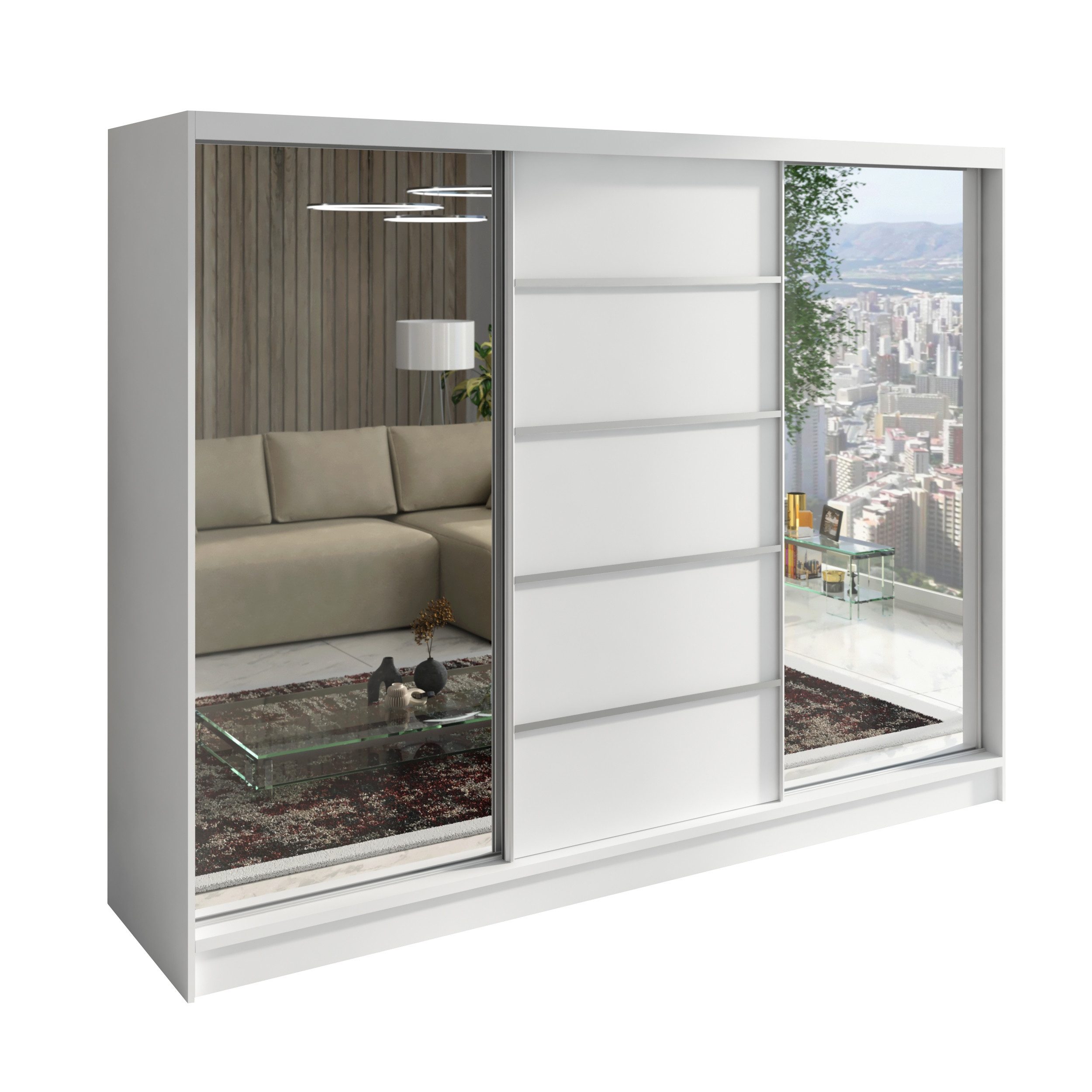 A&J MöbelLand GmbH Schiebetürenschrank TOP, 3-türig Schrank 200 cm mit Schu günstig online kaufen