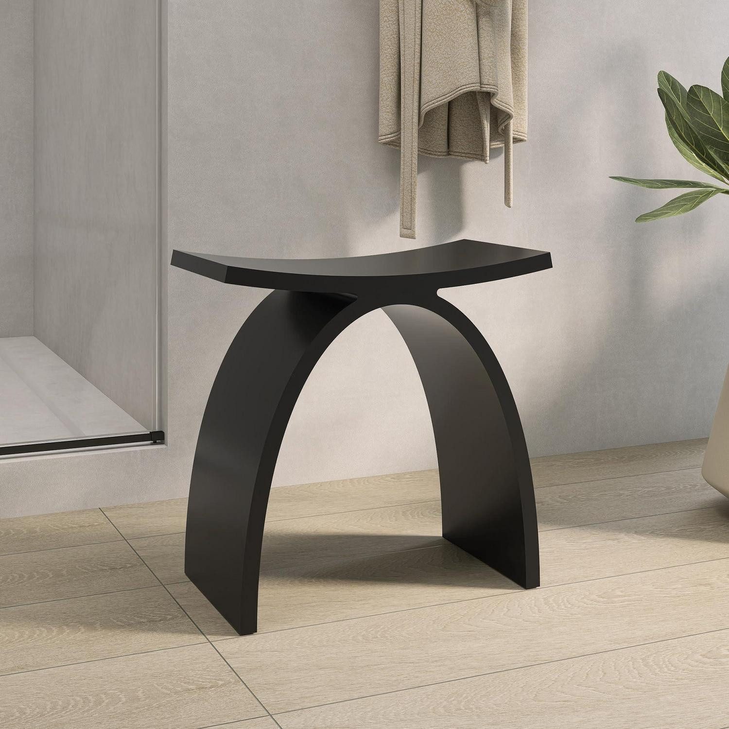 LuxusKollektion Duschhocker Duschstuhl Schwarz 182kg Rutschfest 43cm