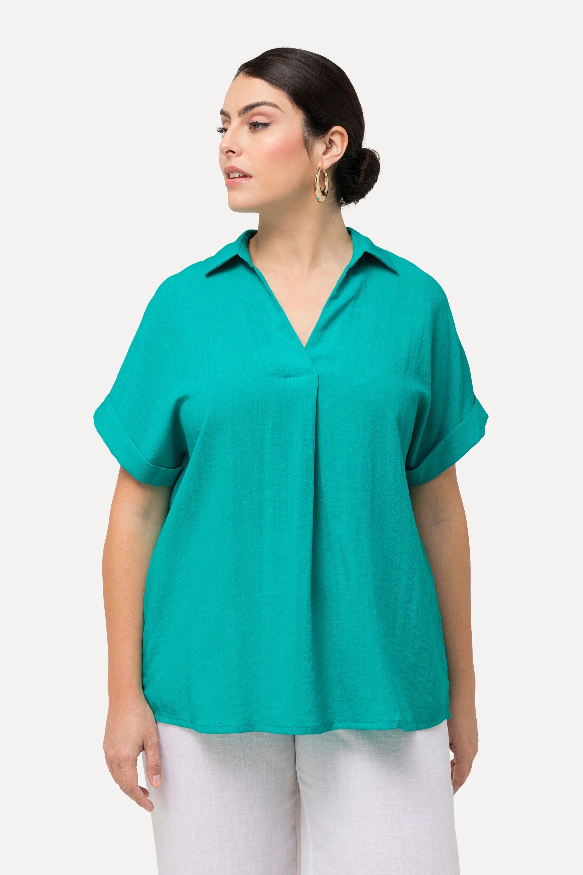 Ulla Popken Tunika Bluse Rücken-Knöpfe Oversized günstig online kaufen