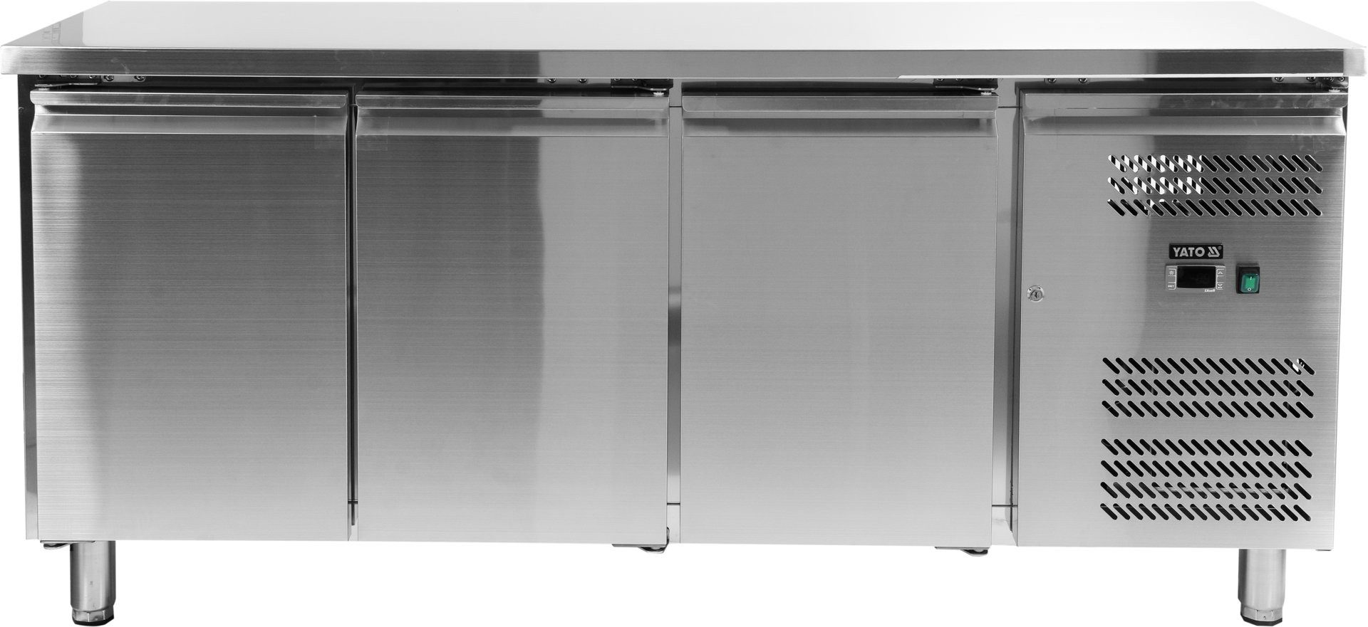 Yato Arbeitstisch Banco refrigerato con 3 porte, temperatura -2 ~ +8 °C, 230W, 339L