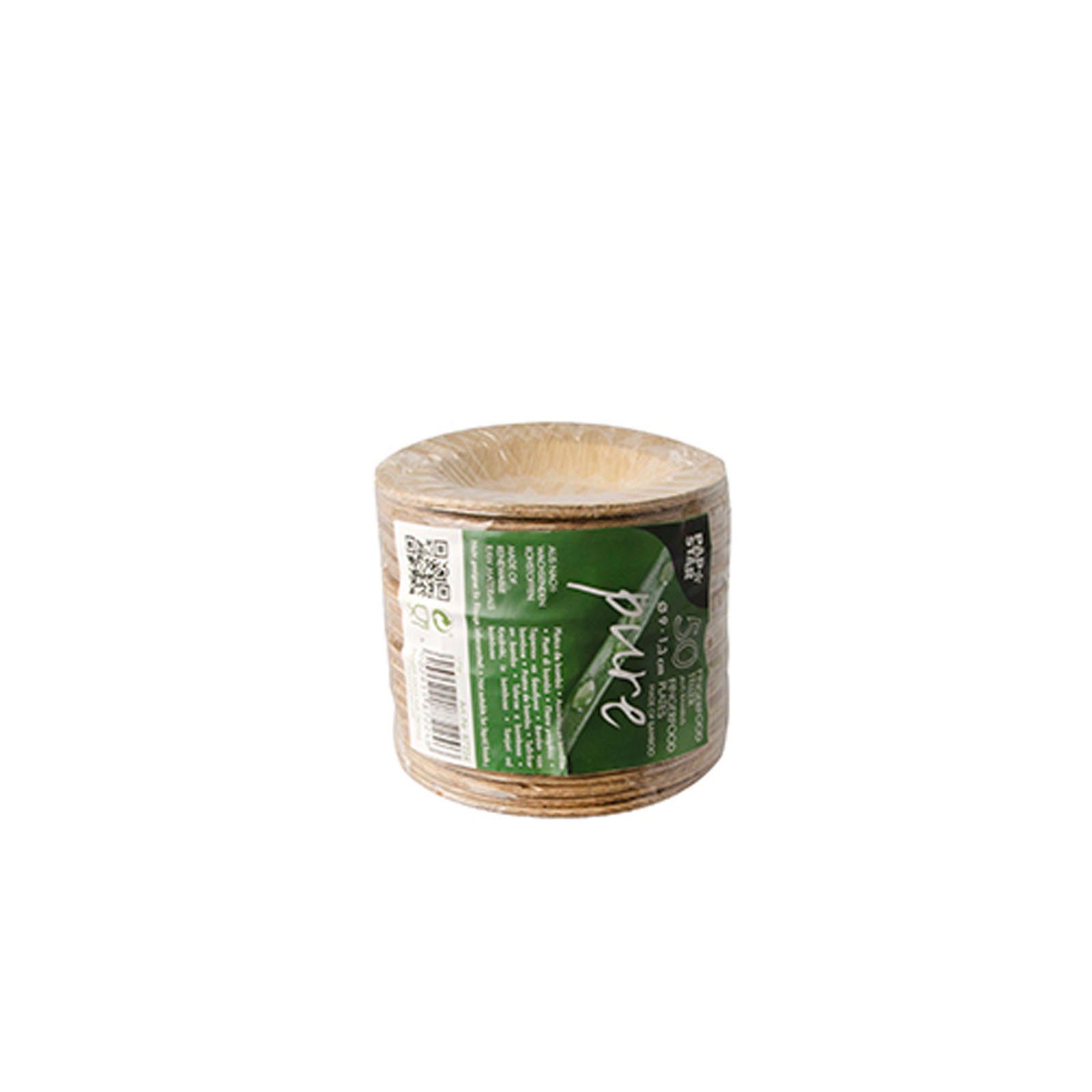 rund 500 Ø Stück Fingerfood-Bambus Einwegteller Teller PAPSTAR 9 cm pure,