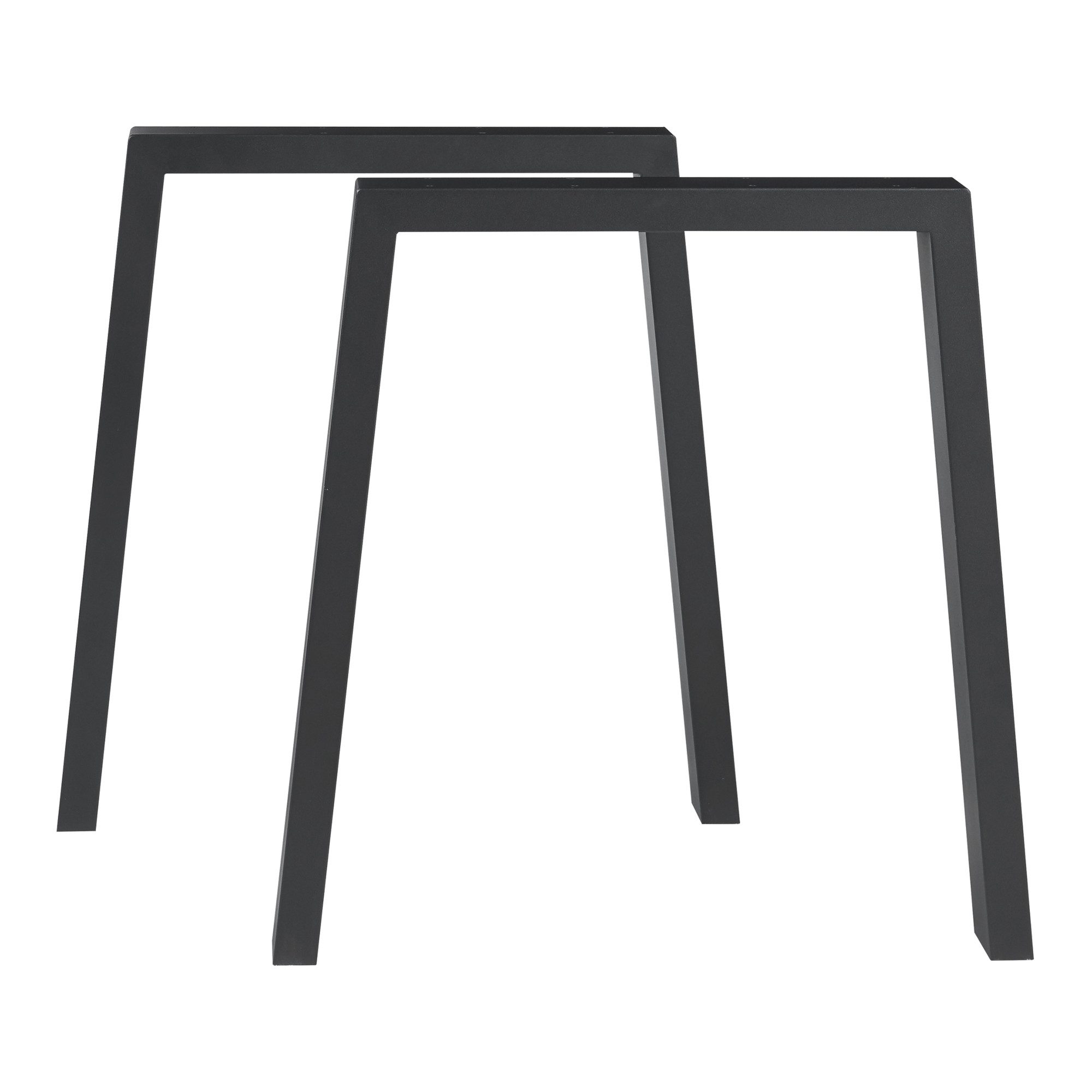 en.casa Tischgestell (2er Set), »Kraftisried« Stahl 72 x 70 cm Schwarz