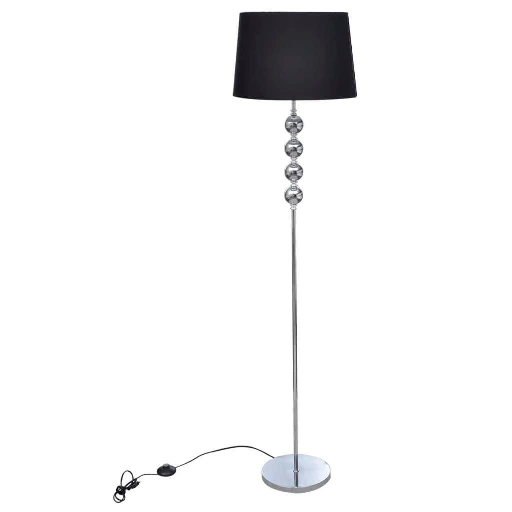 vidaXL Außen-Wandleuchte, Stehlampe mit 4-Kugel-Dekoelement Schwarz