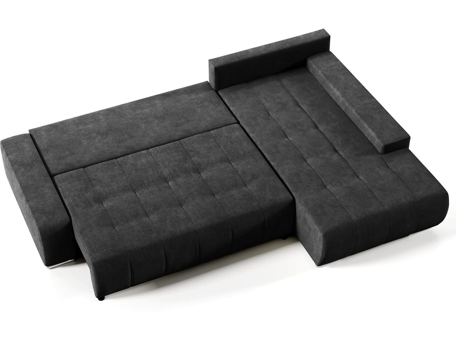 Beautysofa Ecksofa Draco L mit Schlaffunktion, in pflegeleichten Stoffen, Bettkasten