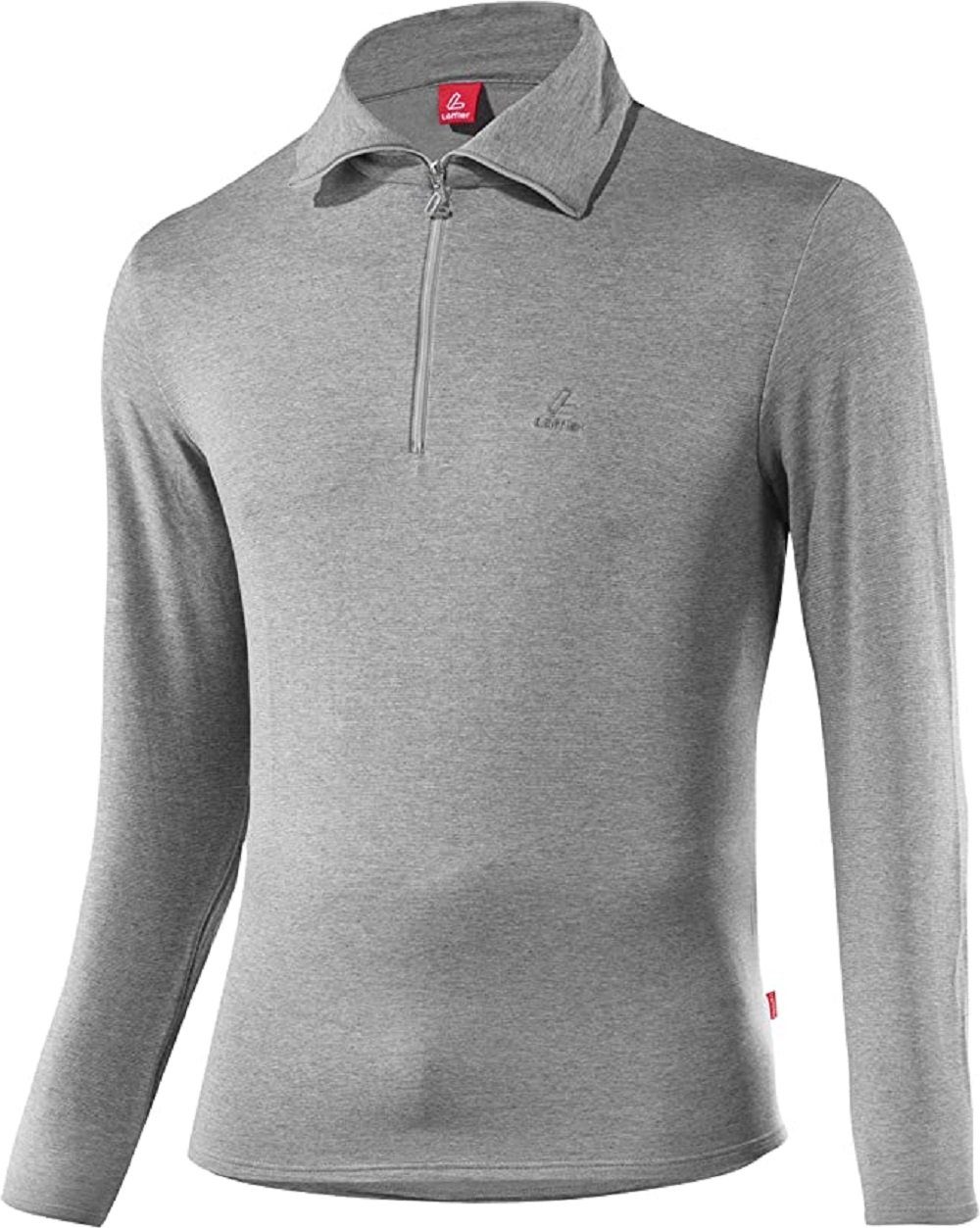 Löffler Trainingspullover Zip-Rolli grau Sport Langlaufbekleidung Sportunterwäsche hält trocken