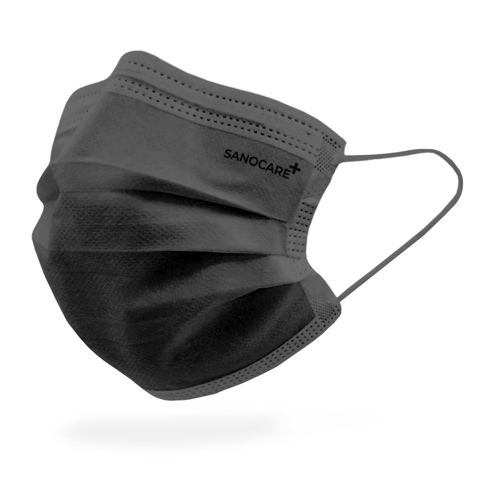 Sanocare Mund-Nasen-Masken Mund-Nasen Maske Typ IIR (50er Box) - Schwarz