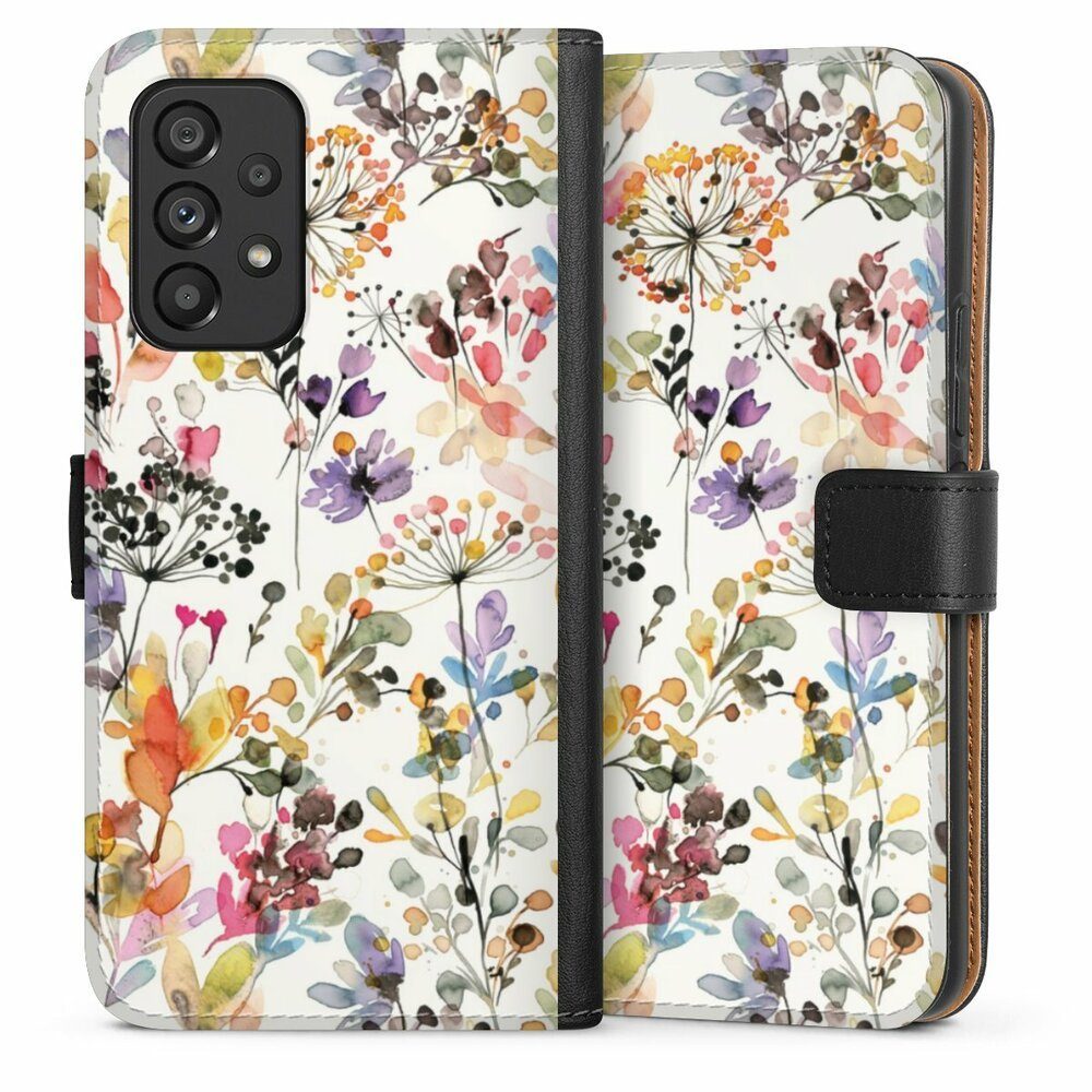 DeinDesign Handyhülle Blume Muster Pastell Wild Grasses, Samsung Galaxy A53  5G Hülle Handy Flip Case Wallet Cover