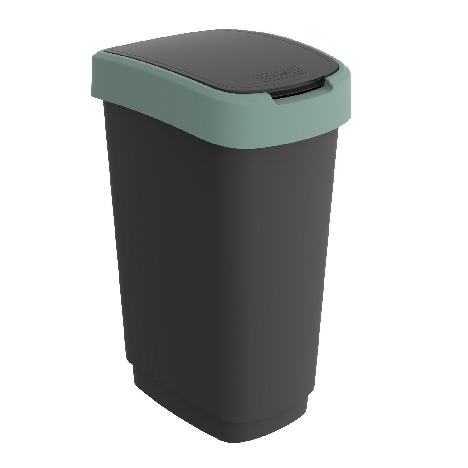ROTHO Mülleimer Twist Mülleimer 50l mit Deckel, Kunststoff (PP recycelt)  BPA-frei