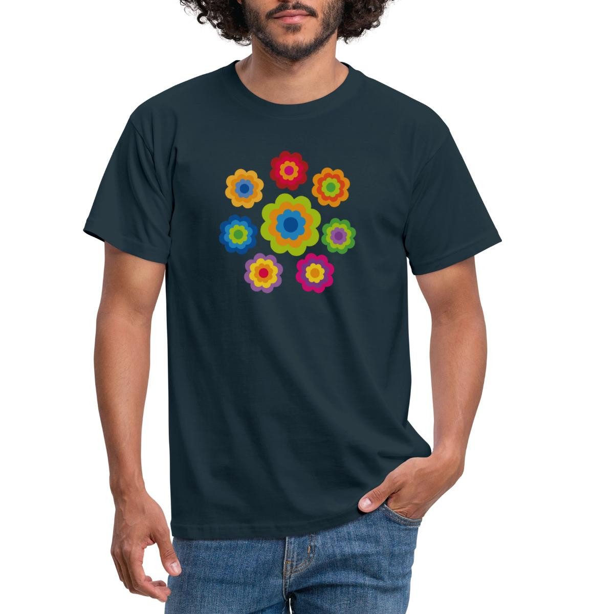 Spreadshirt T-Shirt 70er Jahre Hippie Flower Power Kostüm Blumen Outfit Män günstig online kaufen