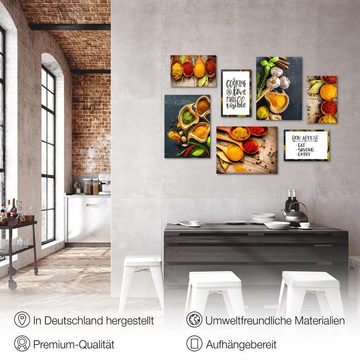 Novart Wandbild Wandbilder Küche Kaffee - AUFHÄNGFERTIG - Küchenbilder Obst 100x70 cm, Gewürze