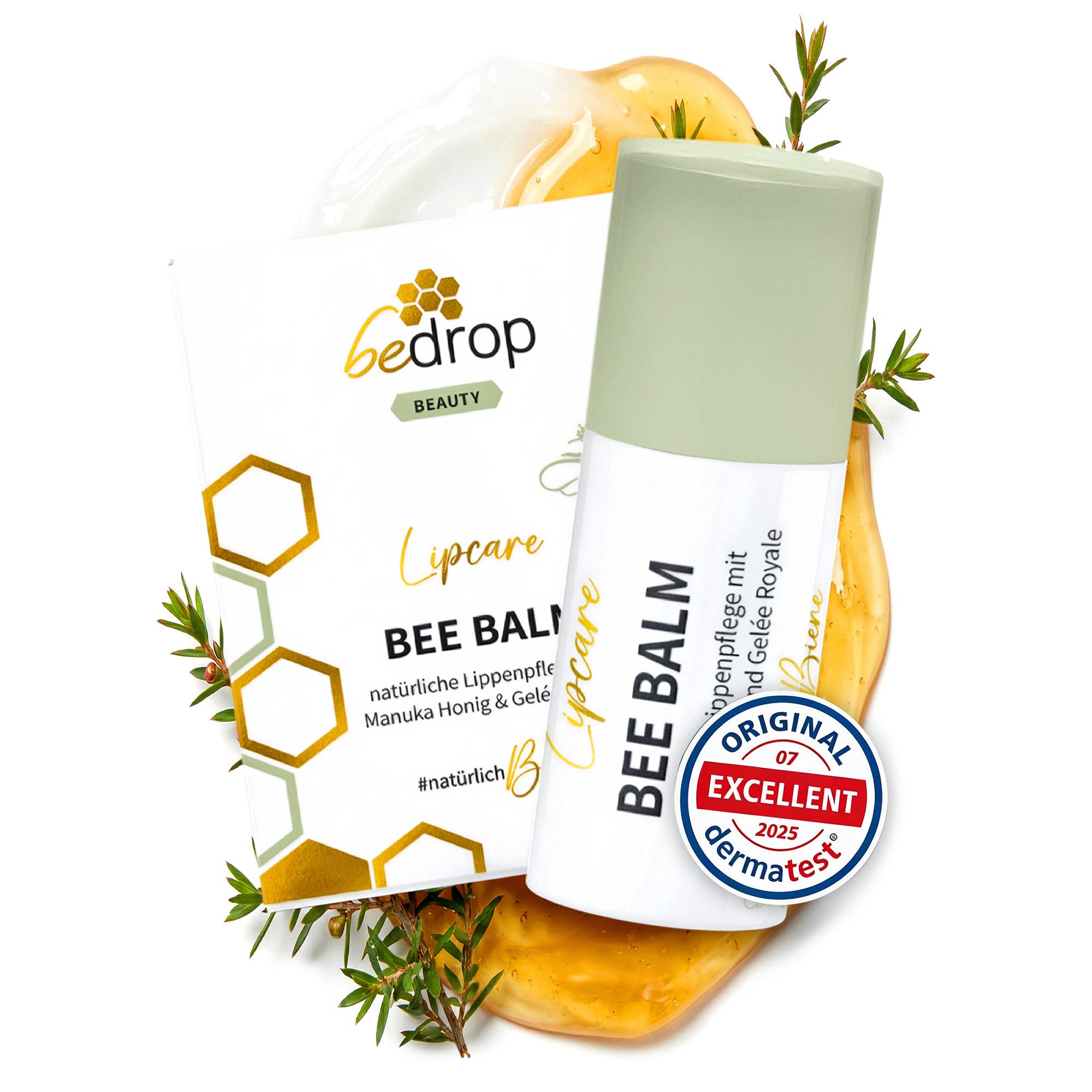 bedrop Lippenbalsam Bee Balm - natürliche Lippenpflege mit Manuka Honig & Gelée Royale, mit hochwertigem Gelée Royale & Retinol (Vitamin A & E)