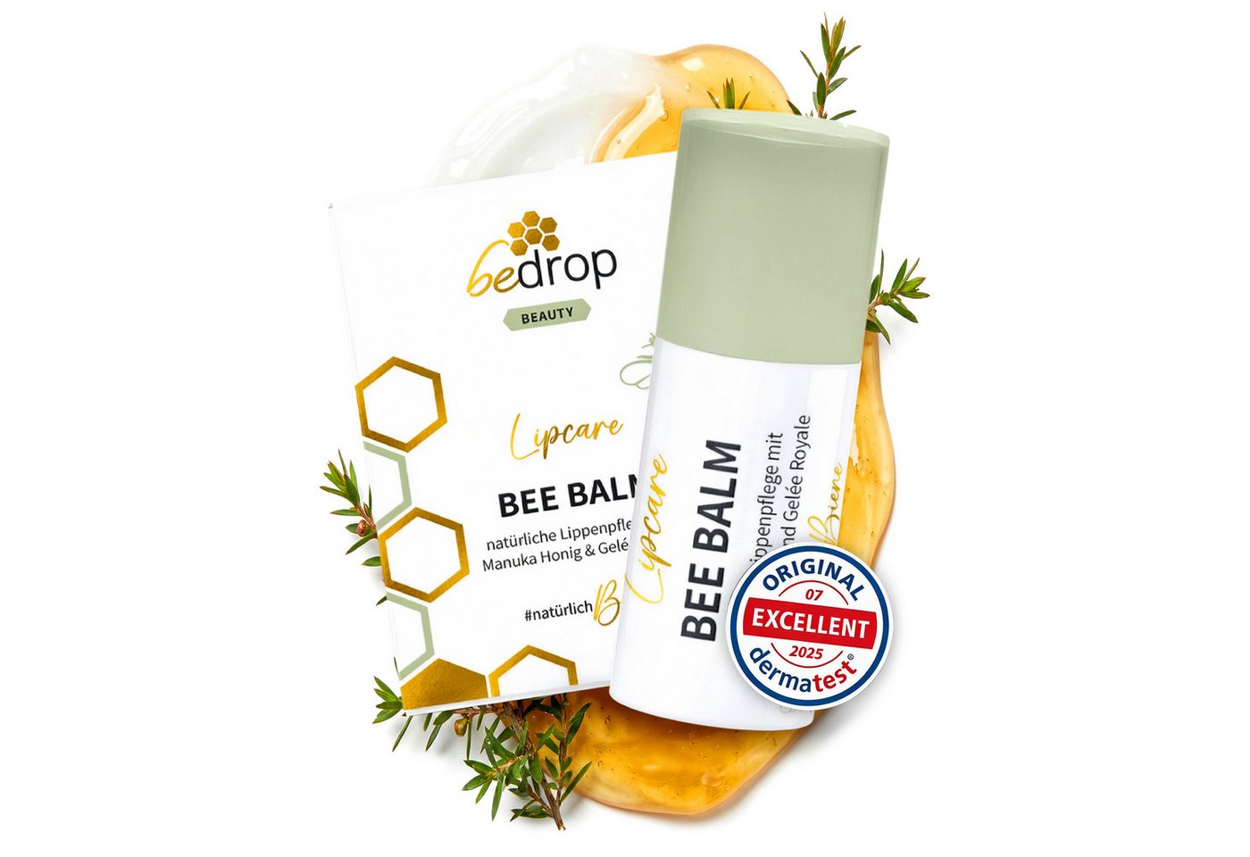 bedrop Lippenbalsam Bee Balm - natürliche Lippenpflege mit Manuka Honig & Gelée Royale, mit hochwertigem Gelée Royale & Retinol (Vitamin A & E)