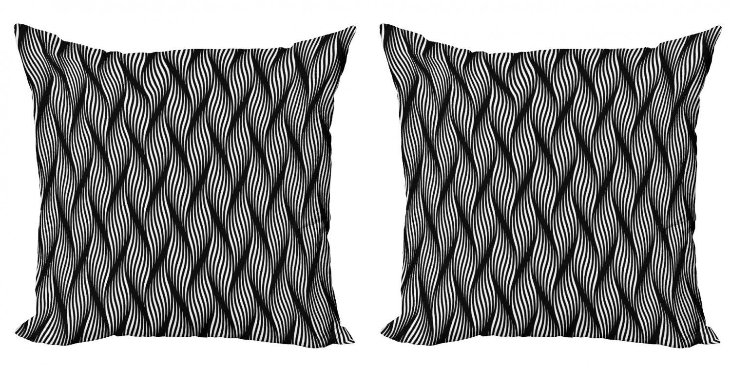 Kissenbezüge Modern Accent Doppelseitiger Digitaldruck, Abakuhaus (2 Stück), Streifen Moderne wirbelnde Wirkung Linien
