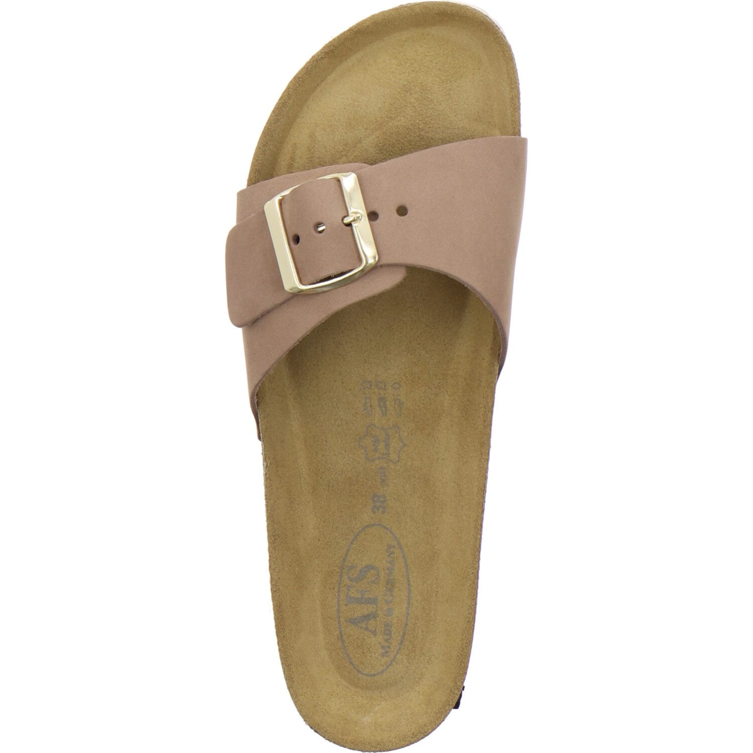 AFS-Schuhe 211236 Sommer Pantolette für Damen mit Fußbett, bequeme Sandalen aus Leder