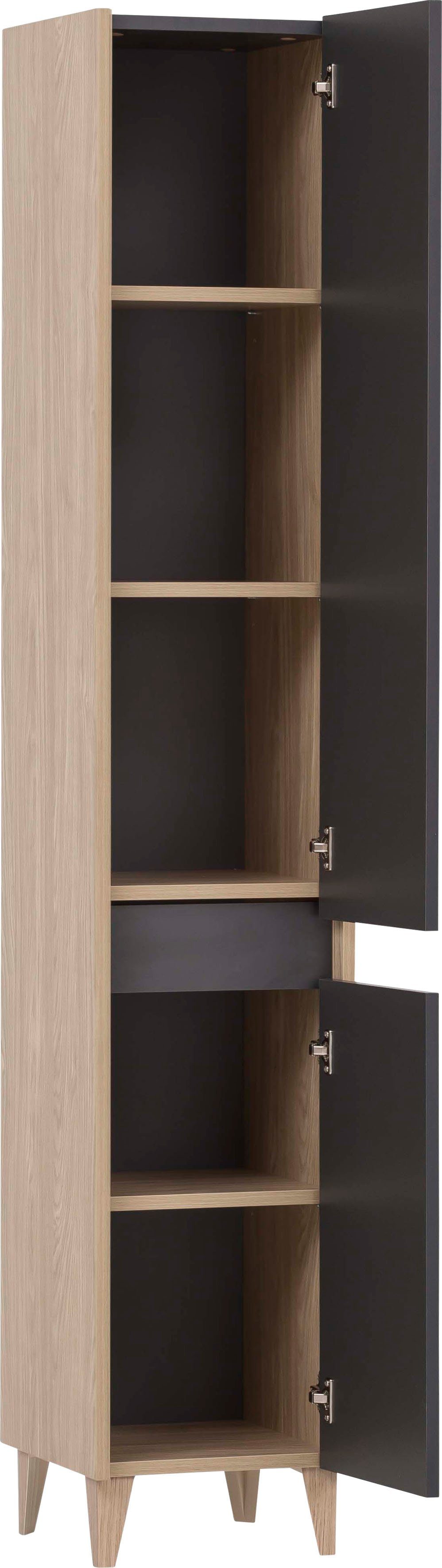 Schildmeyer Hochschrank Elba Breite eiche hellfb./anthrazit | hellfb./anthrazit 30,2 cm eiche