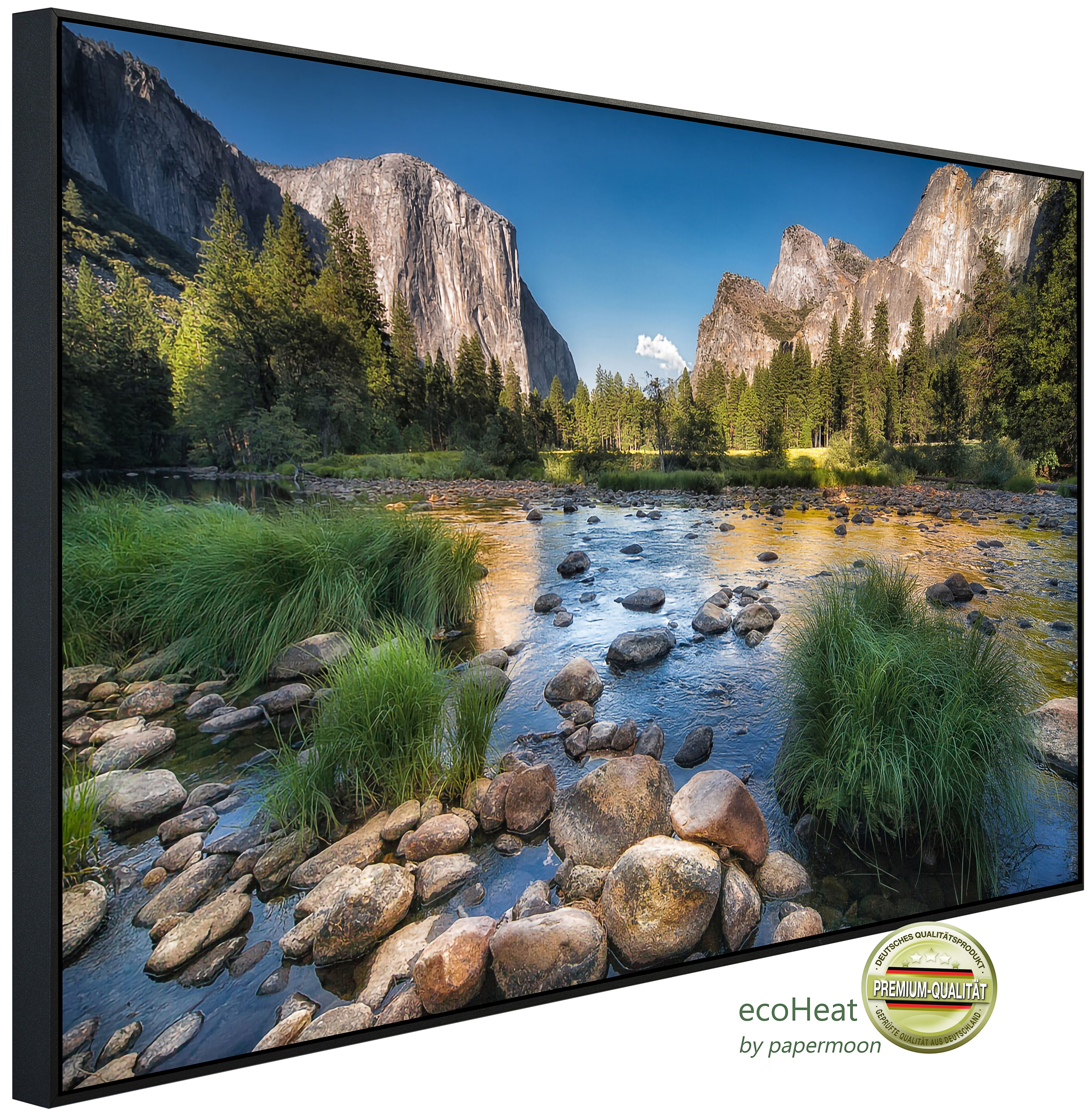 Papermoon Infrarotheizung INFRAROT-BILD-HEIZUNG, Yosemite Rive Reflexion, TÜV-Rheinland/GS zertifiziert, angenehme Strahlungswärme