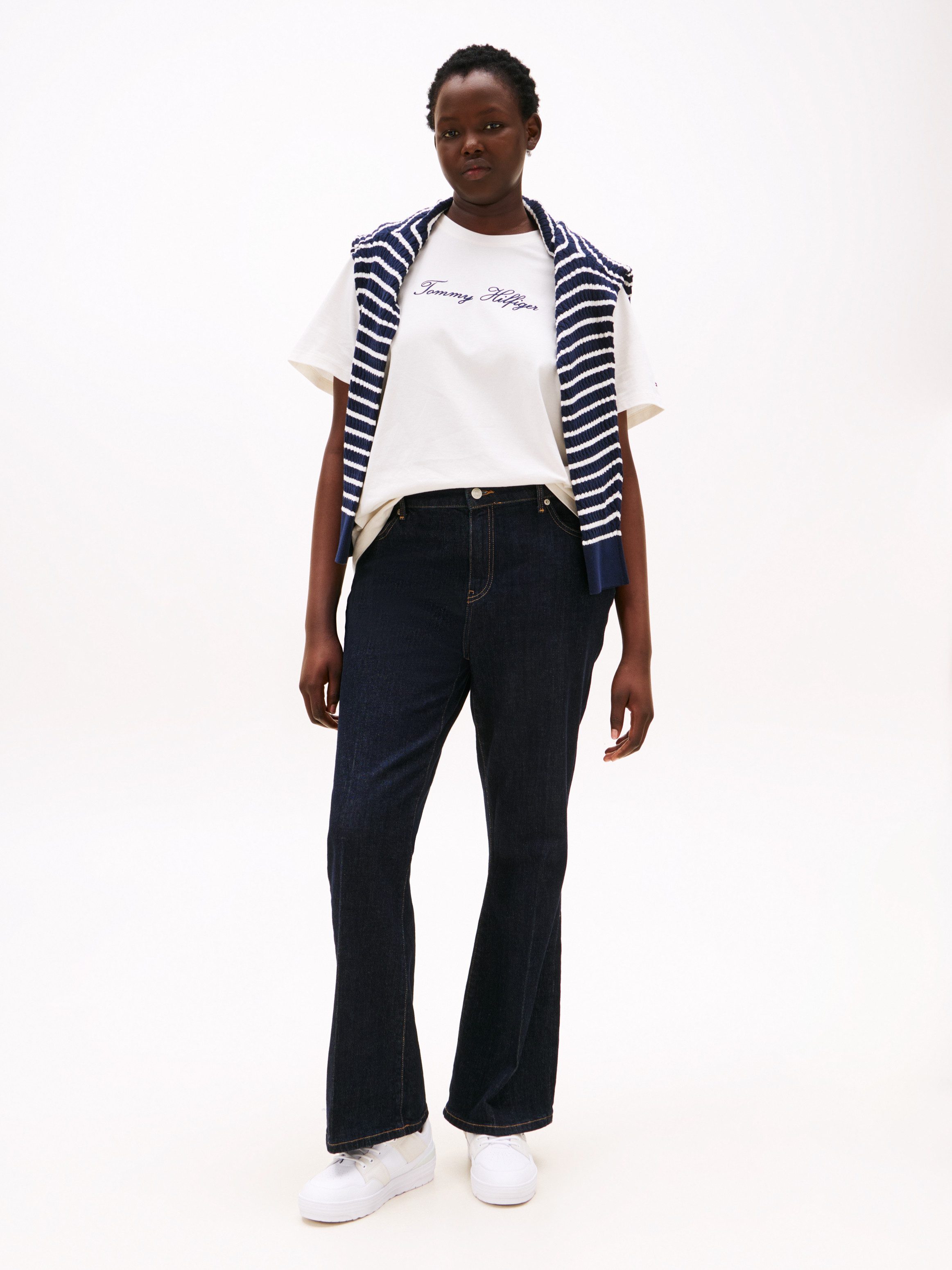 Tommy Hilfiger Curve T-Shirt CRV SCRIPT REG C-NK SS T-SHIRT günstig online kaufen